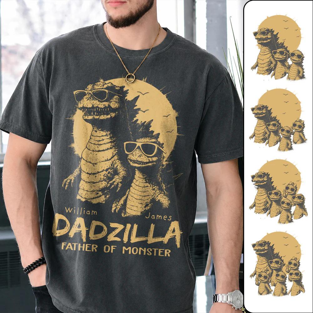 Personalized Dadzilla Father Day Dad Papa Daddy Dinosaur Tee (1)