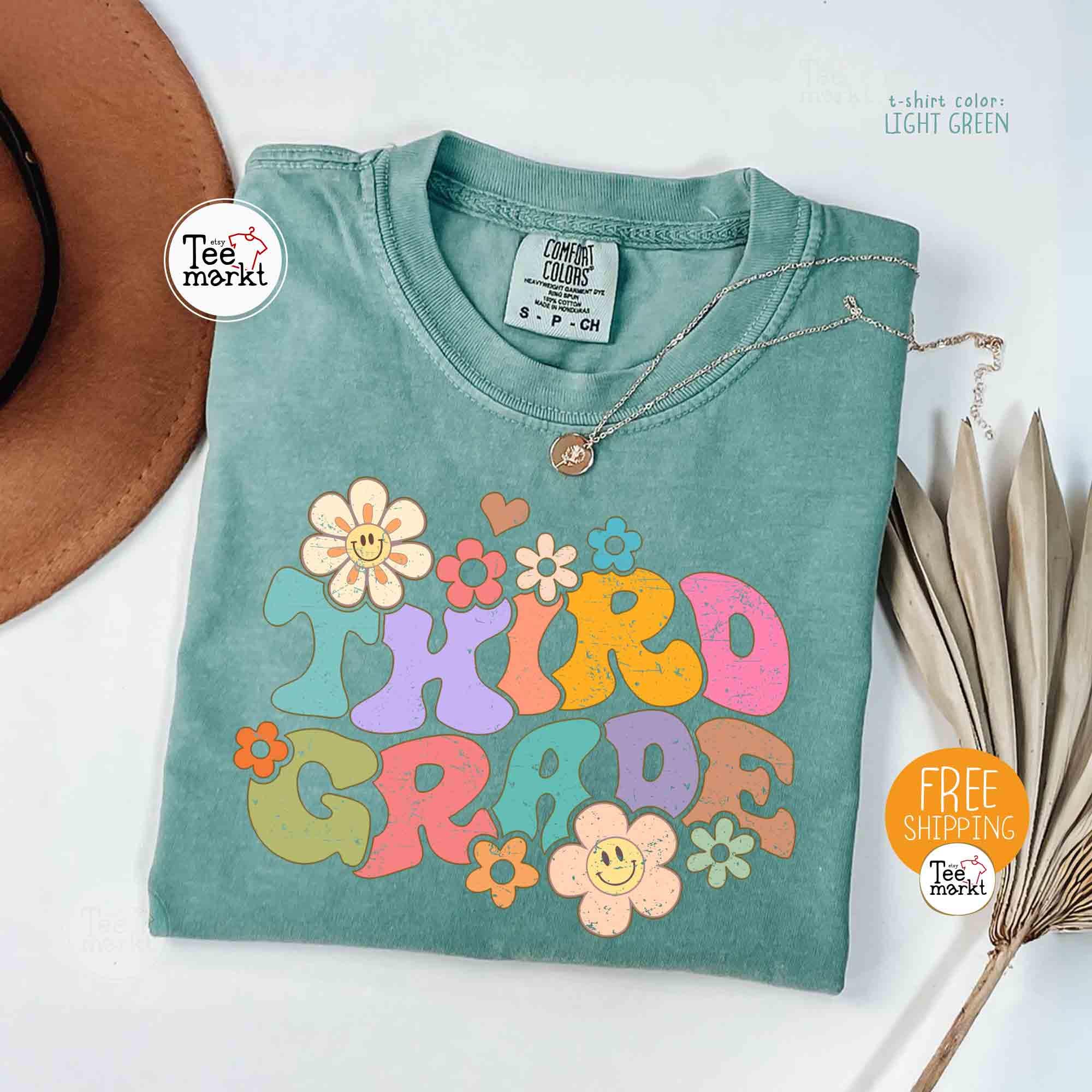 Comfort Colors Third Grade Floral Teacher 3rd Grade Teacher Back School Teacher Appreciation Teacher (1)