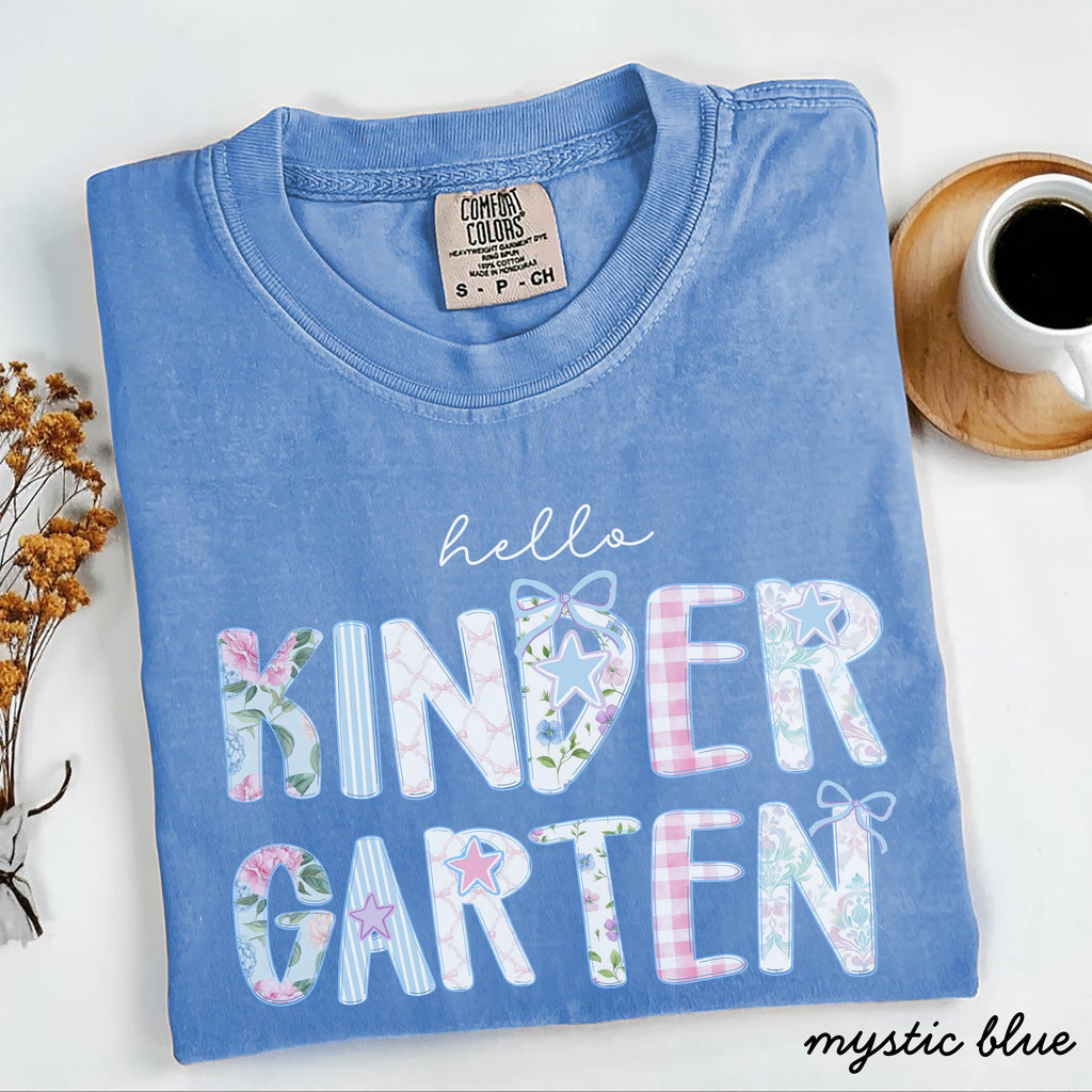 Kingergarten Comfort Colors Kindergarten Teacher Kindergarten Gingham Teacher Kindergarten Teacher Grandmillenial (1)