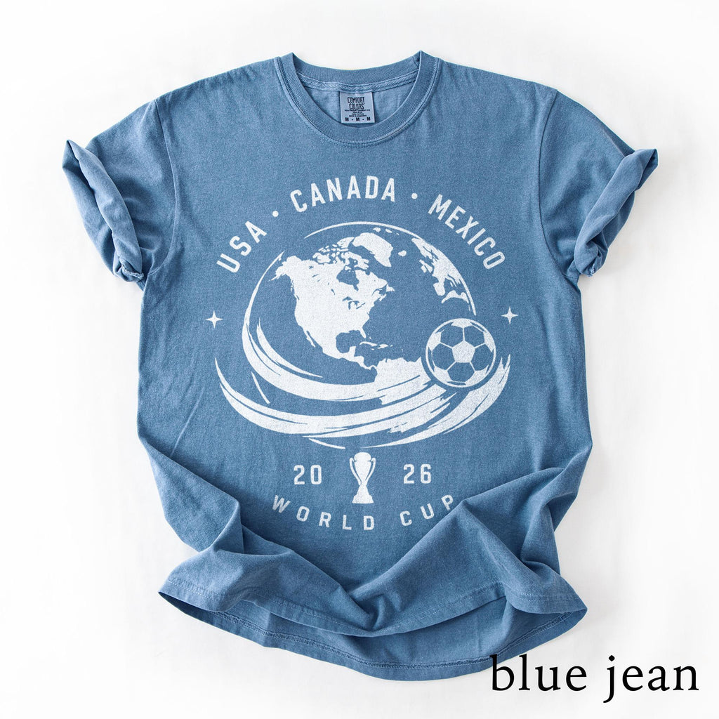 Usa Canada Mexico World Cup 2026 Globe Soccer Tournament International Football Fan Comfort Colors Tee (1)