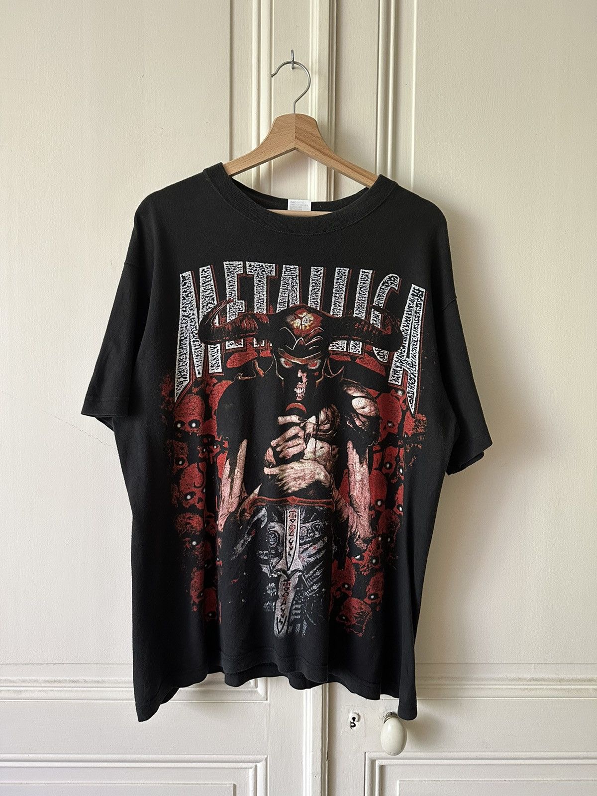 Vintage 90 S Metallica Demon Sword Euro Tee Xl Hoodie, Sweatshirt | PodTeesHub.com