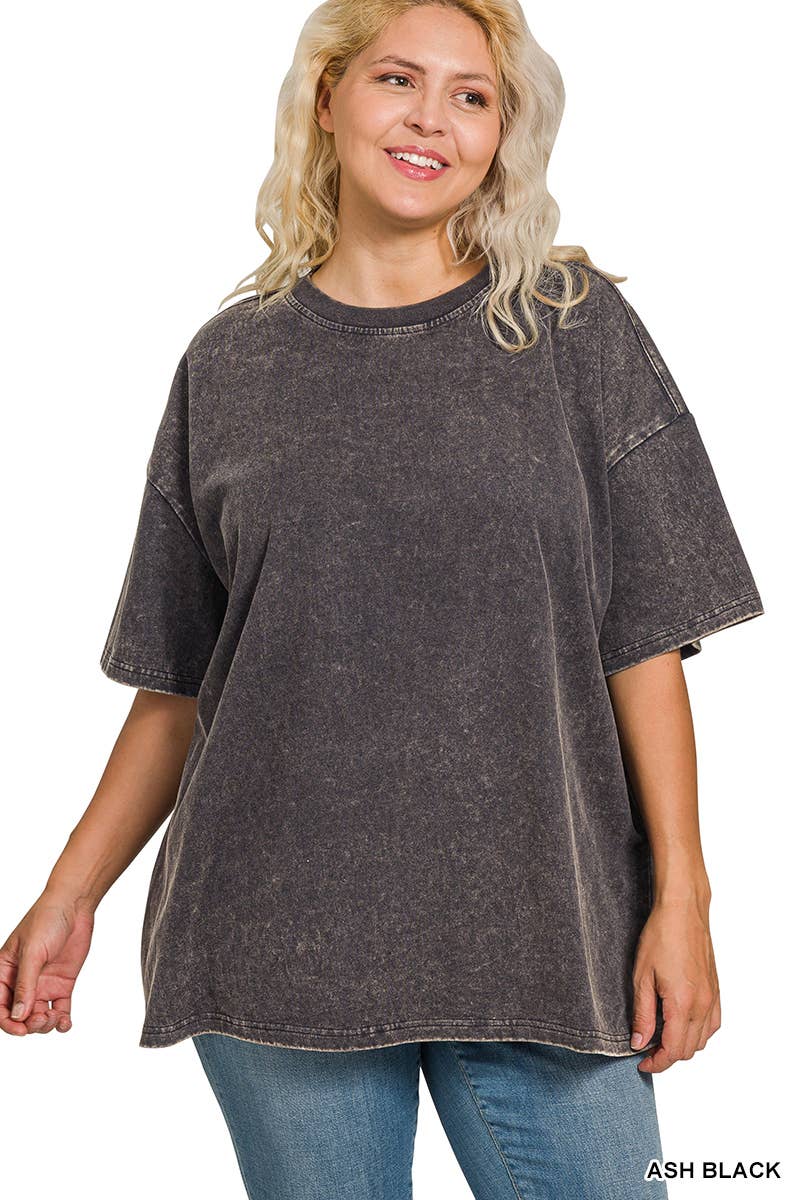 0827 Plus Washed Premium Cotton Oversized Tee SI-28041 Hoodie, Sweatshirt | PodTeesHub.com