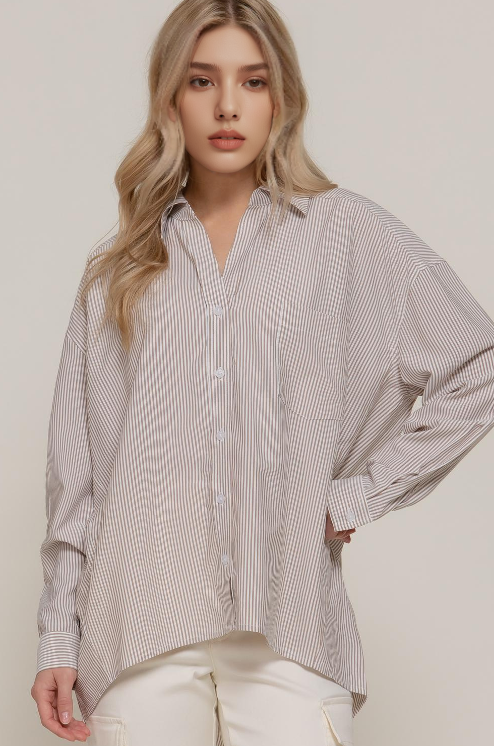 0913 Long Sleeve Oversize Y/D Stripe Shirt SI-28291 Hoodie, Sweatshirt | PodTeesHub.com