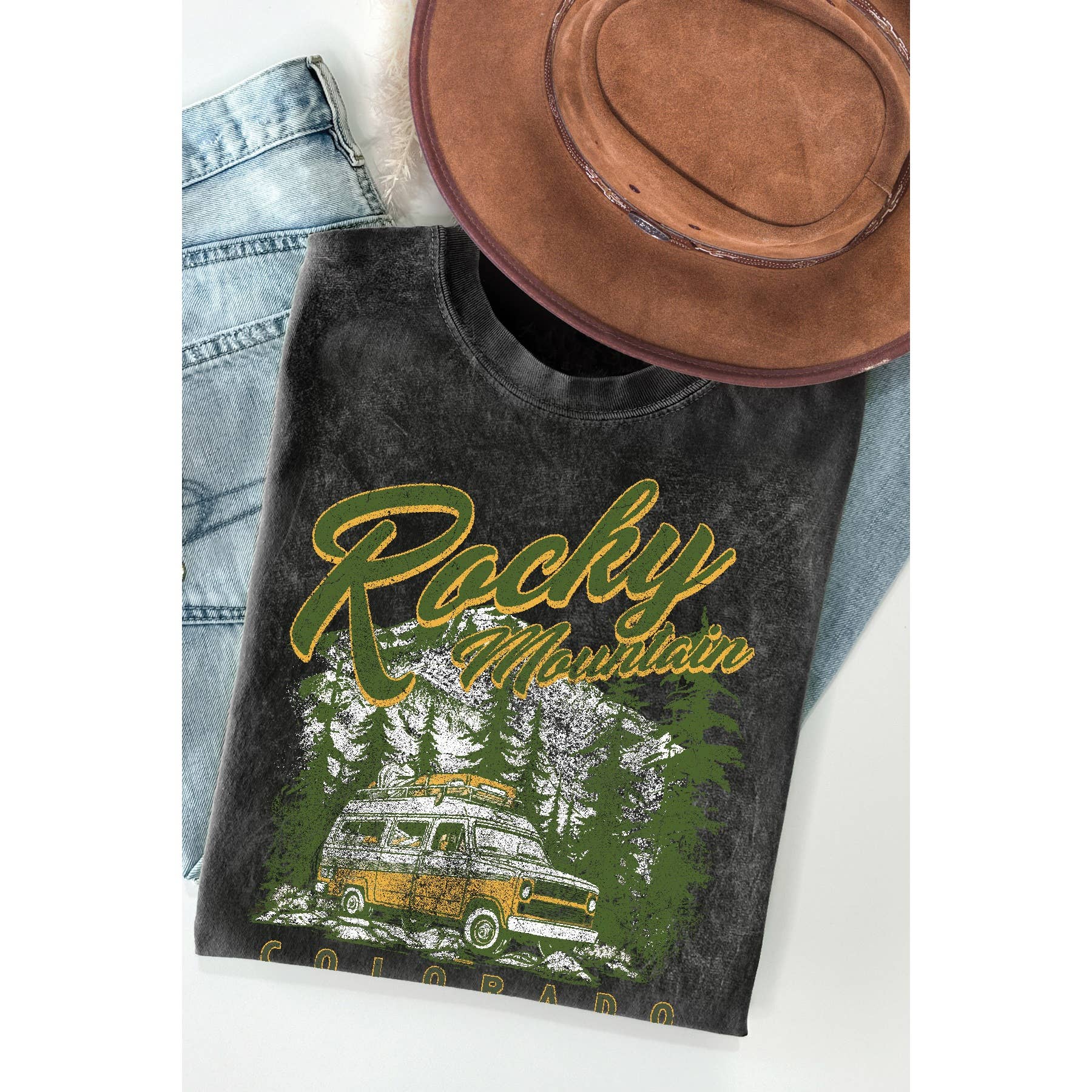 Rocky Mountain Colorado-Mineral Washed T Shirt Hoodie, Sweatshirt | PodTeesHub.com
