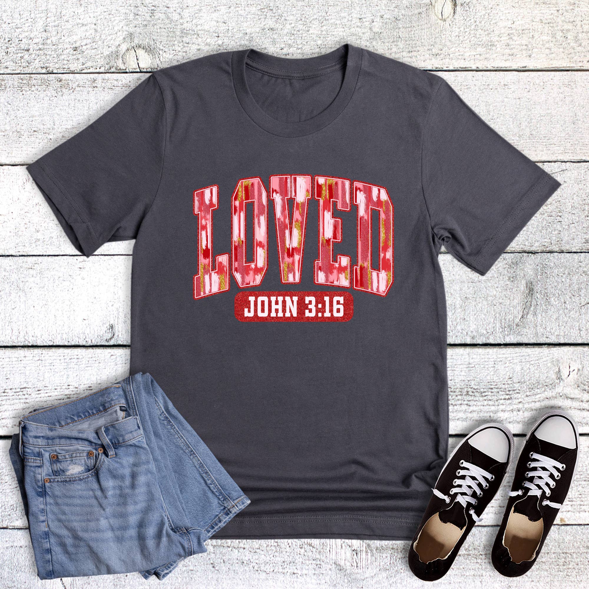 Valentine Faith Love Brushstroke Graphic Tee Hoodie, Sweatshirt | PodTeesHub.com