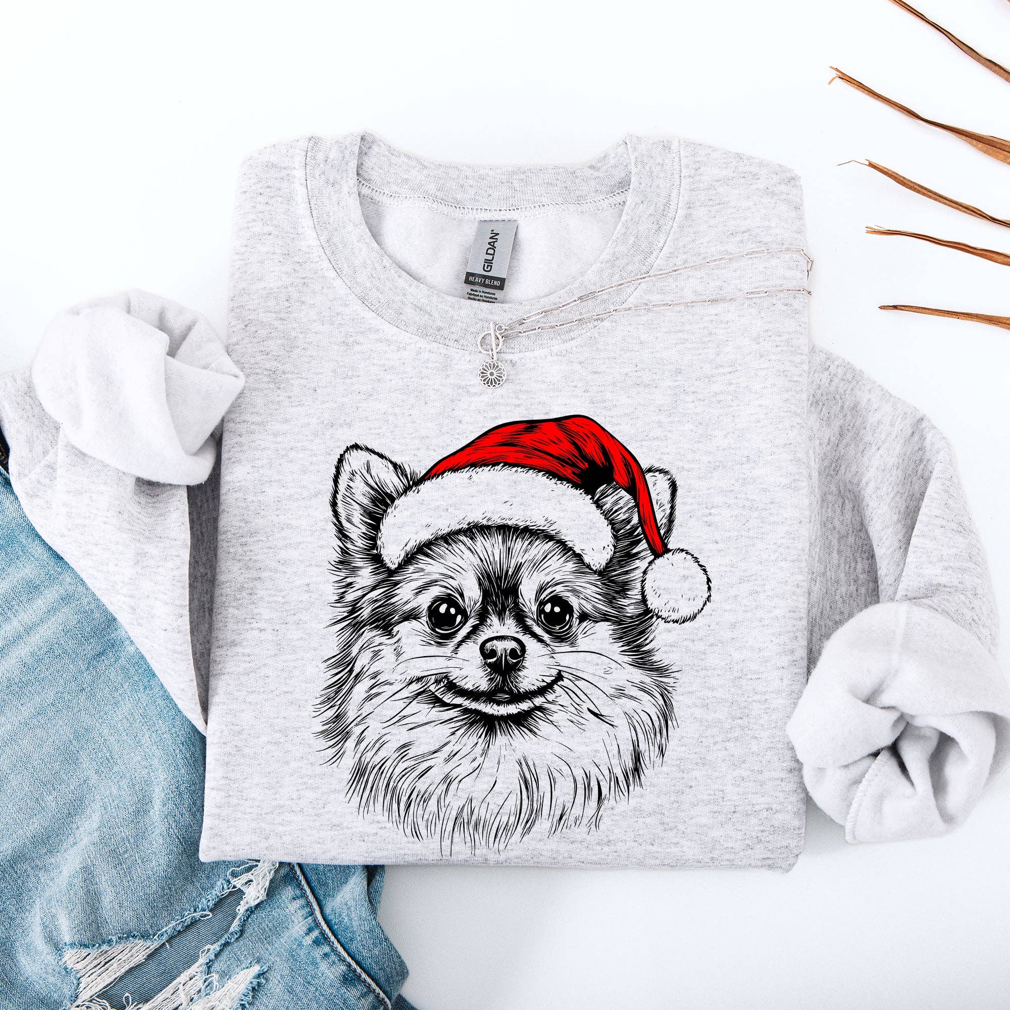 Pomeranian, Santa, Dog, Christmas, Dog Lover, Pet Sweatshirt T-Shirts, Hoodie | PodTeesHub.com