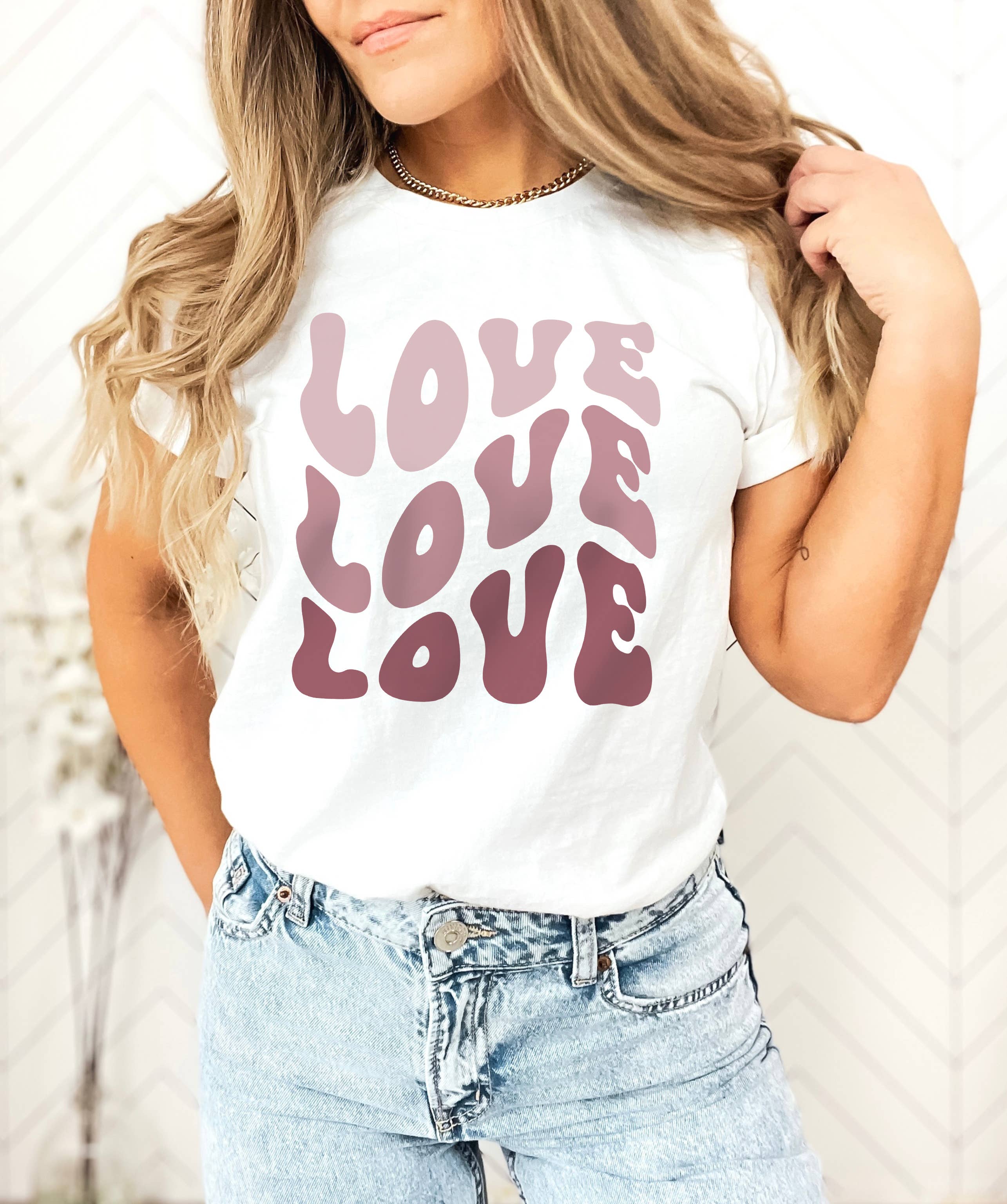 Love Love Love Tee | Valentine's Day | Sizes XS-2XL Hoodie, Sweatshirt | PodTeesHub.com