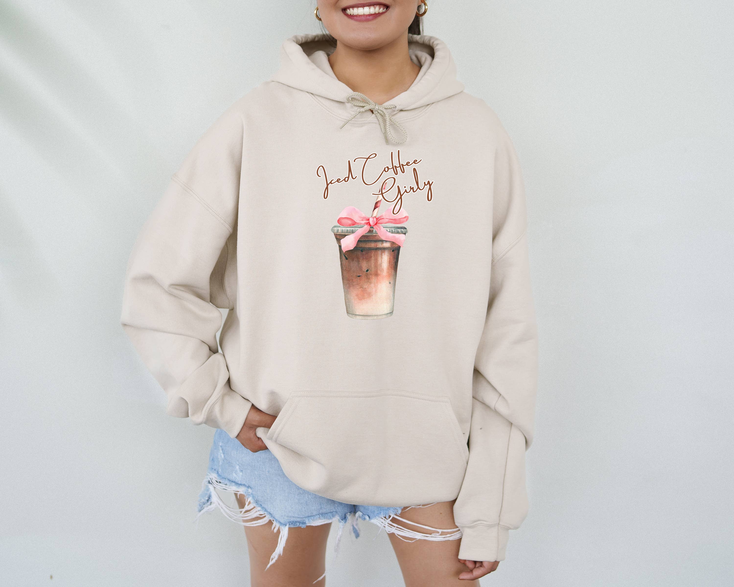Iced Coffee Girly, Coffee, Hoodie, Graphic Apparel T-Shirts, Sweatshirt | PodTeesHub.com