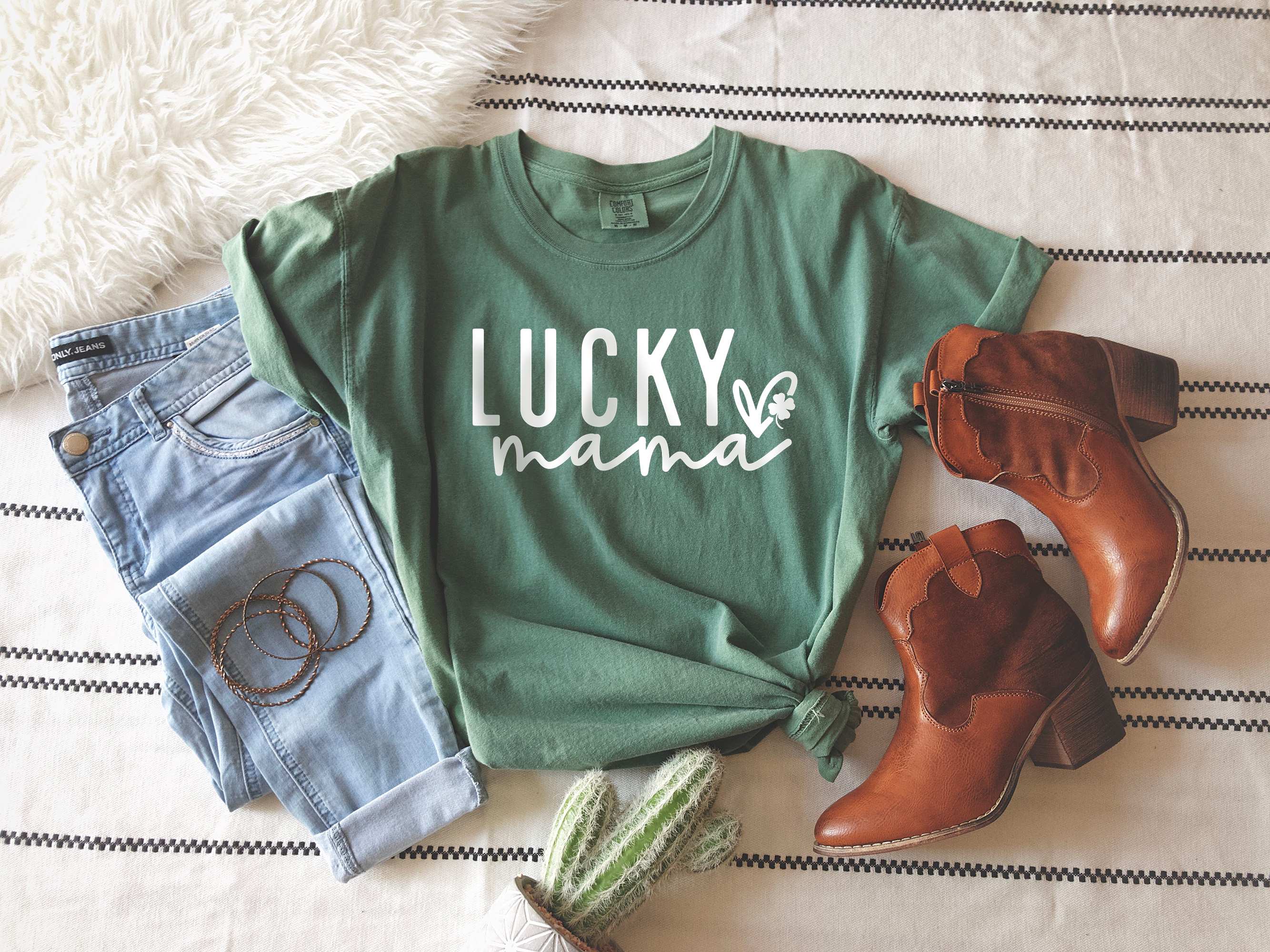 Lucky Mama, St. Patrick's Day Graphic Tee, Trendy Apparel Hoodie, Sweatshirt | PodTeesHub.com