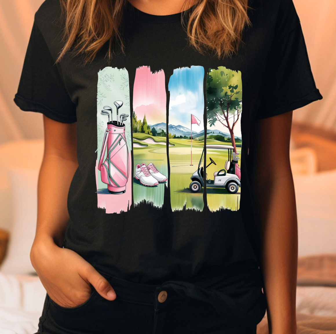 Watercolor Golf Tee Hoodie, Sweatshirt | PodTeesHub.com