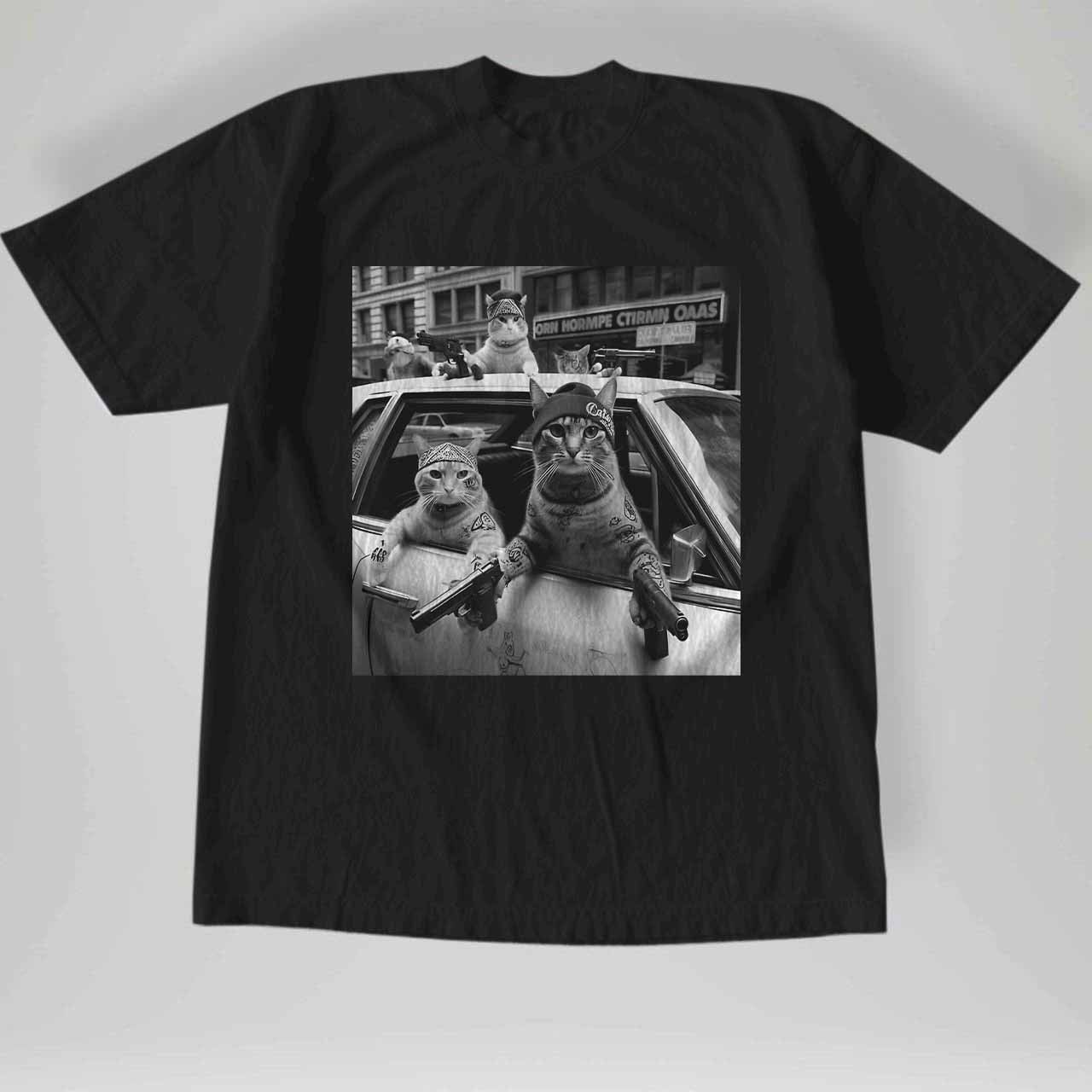 Gildan Funny Cat Gangsters Unisex T Shirt Hoodie, Sweatshirt | PodTeesHub.com