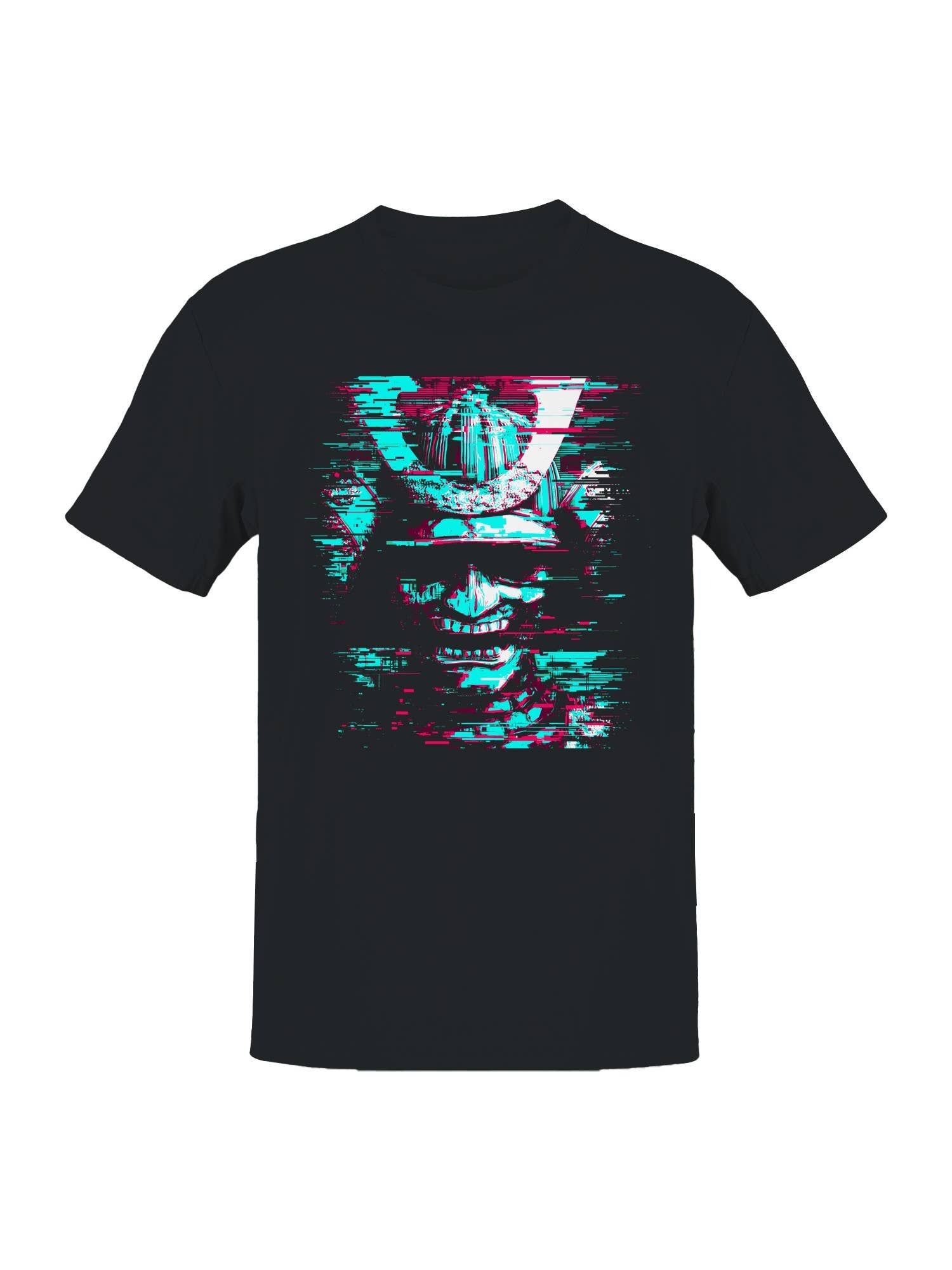 Samurai Glitch Art Cyberpunk Men's T-Shirt Hoodie, Sweatshirt | PodTeesHub.com