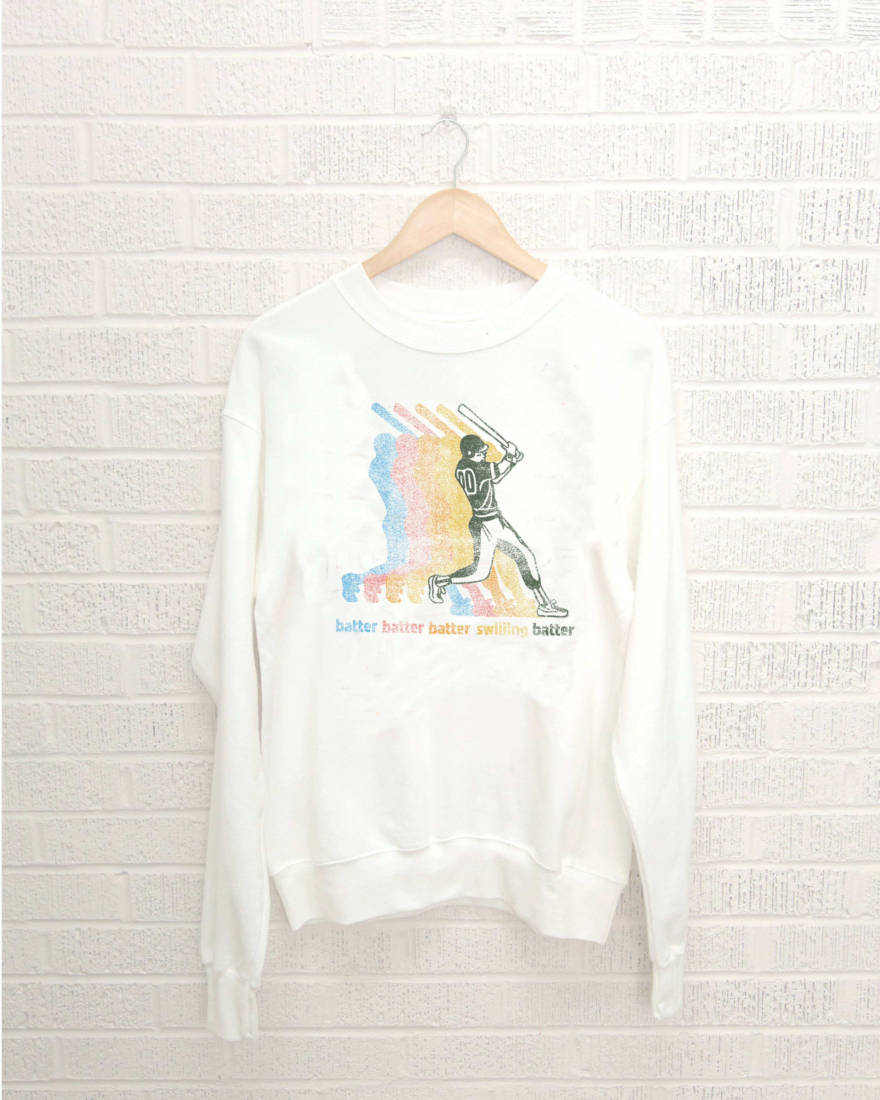 Baseball Batter White Sweatshirt T-Shirts, Hoodie | PodTeesHub.com