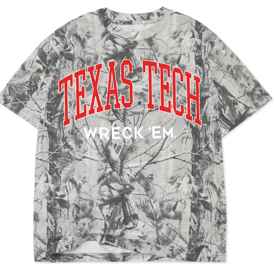 Texas Tech Red Raiders Filled Gault Black & White Camo Tee Hoodie, Sweatshirt | PodTeesHub.com