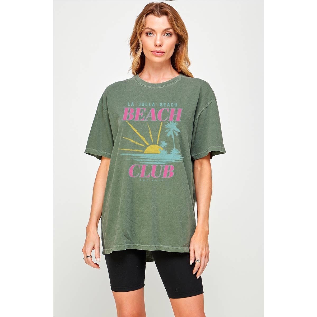 La Jolla Beach Club Oversized Tee Hoodie, Sweatshirt | PodTeesHub.com