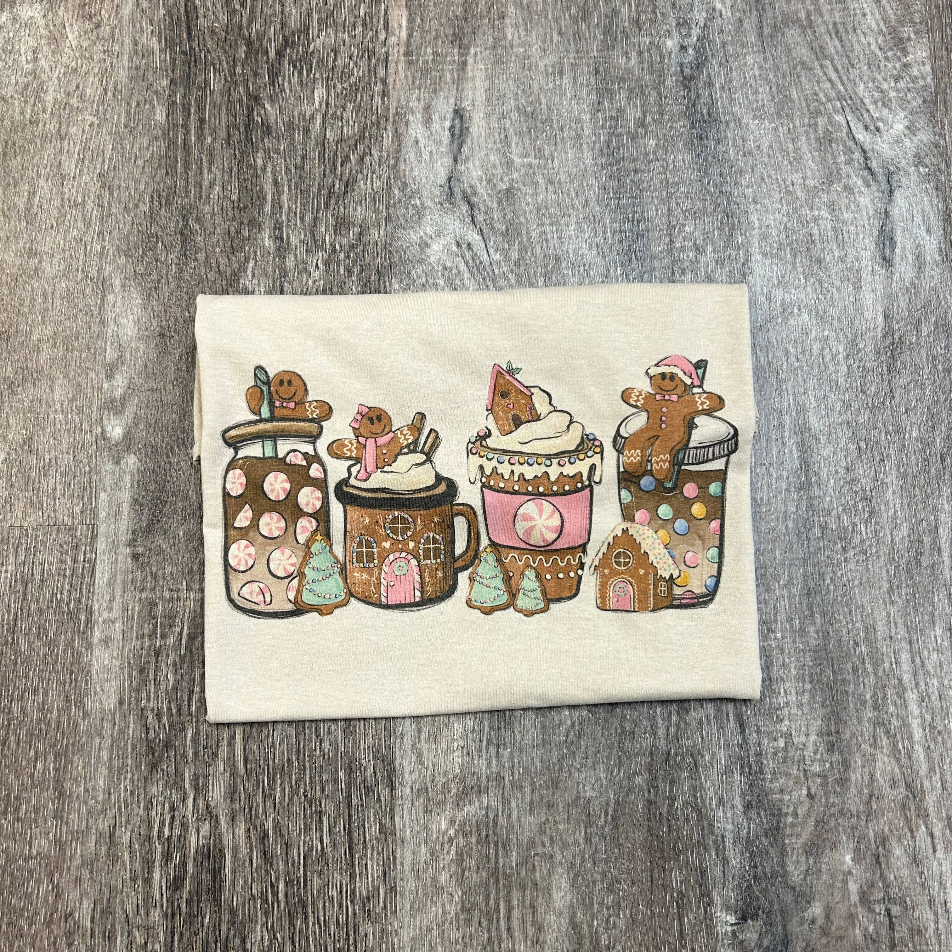 Gingerbread and Coffees On Sand Tee Hoodie, Sweatshirt | PodTeesHub.com