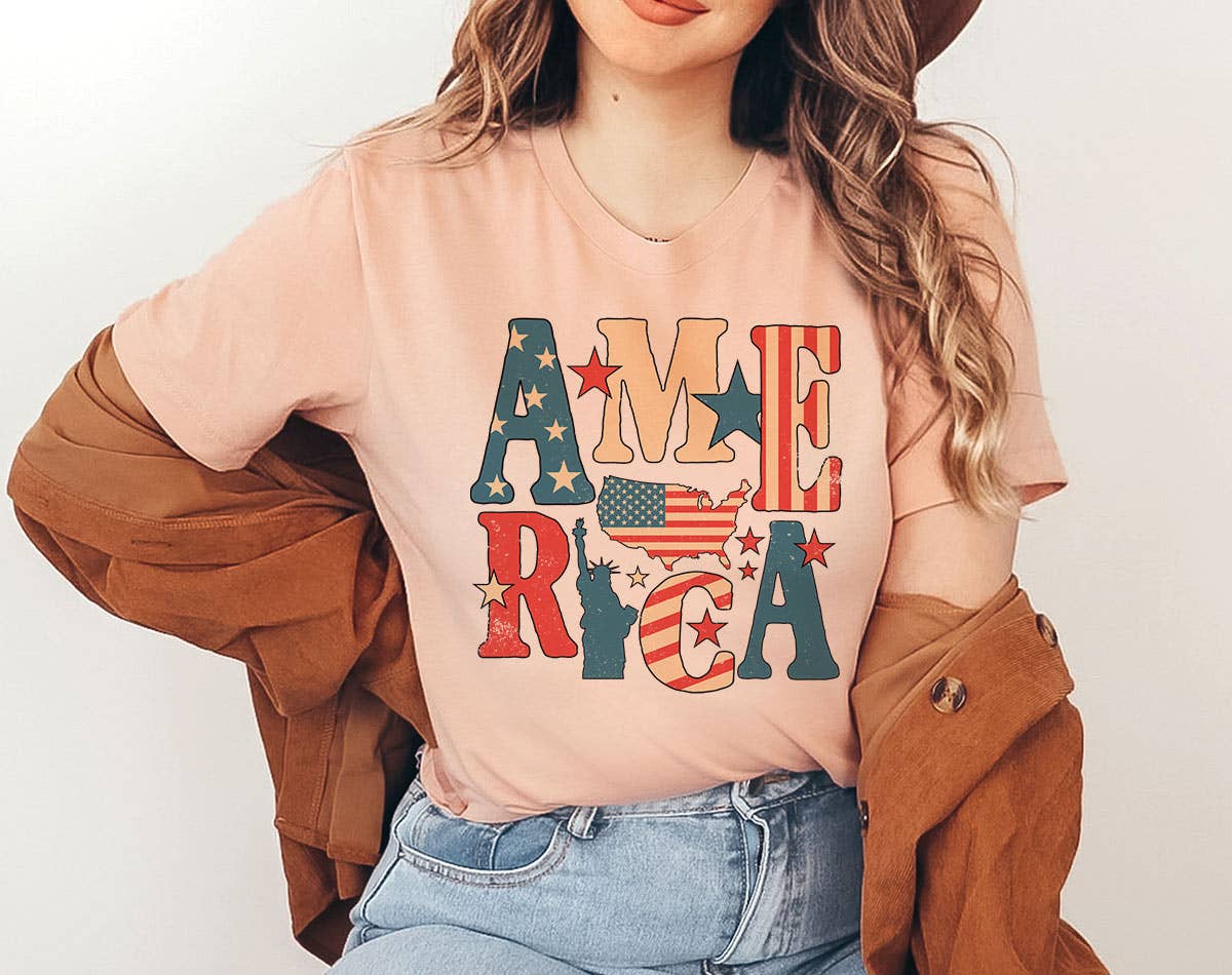 America Statue of Liberty - USA July 4th T-Shirt Hoodie, Sweatshirt | PodTeesHub.com
