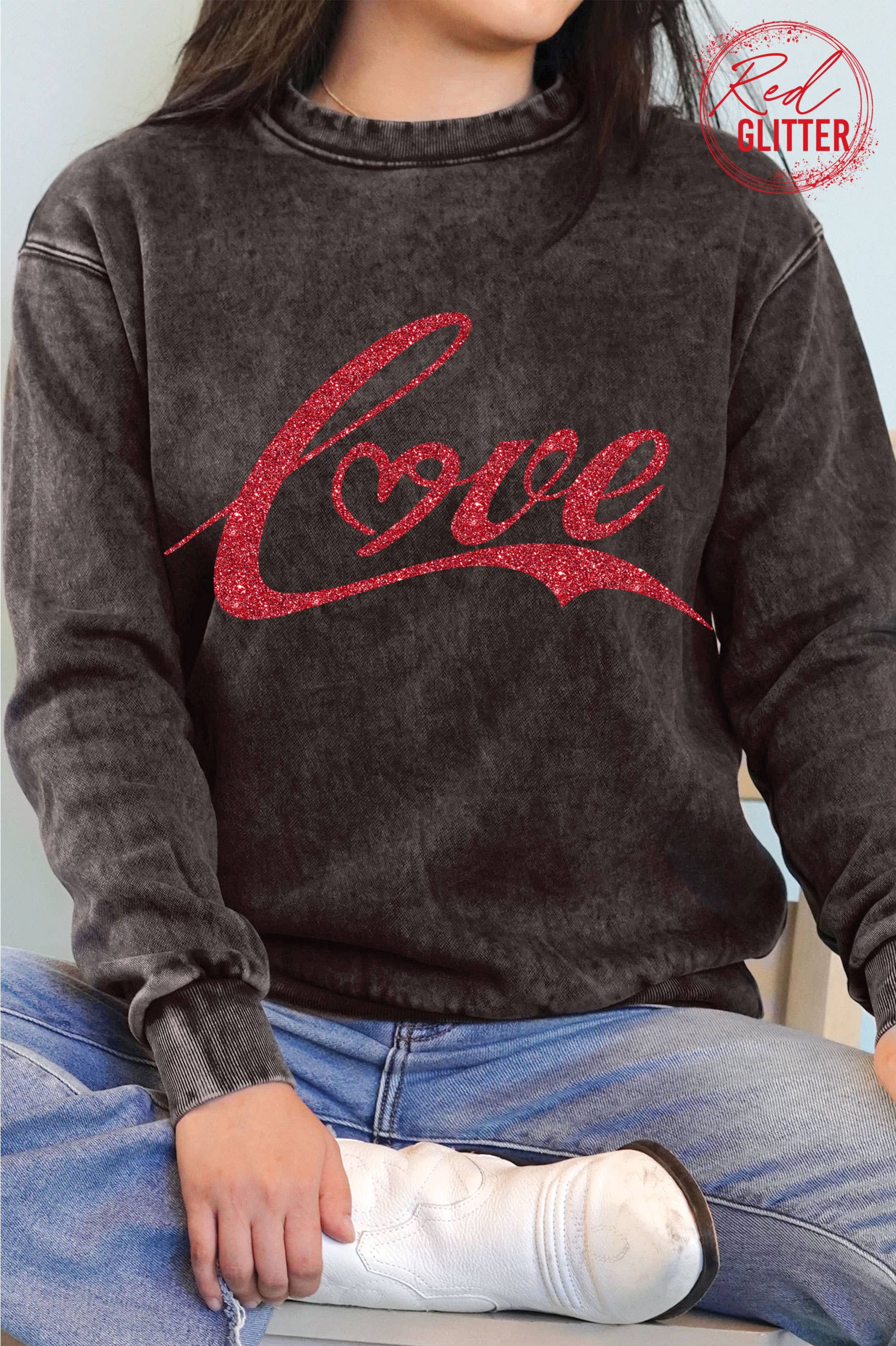 Love Glitter Mineral Graphic Brushed Sweatshirt T-Shirts, Hoodie | PodTeesHub.com