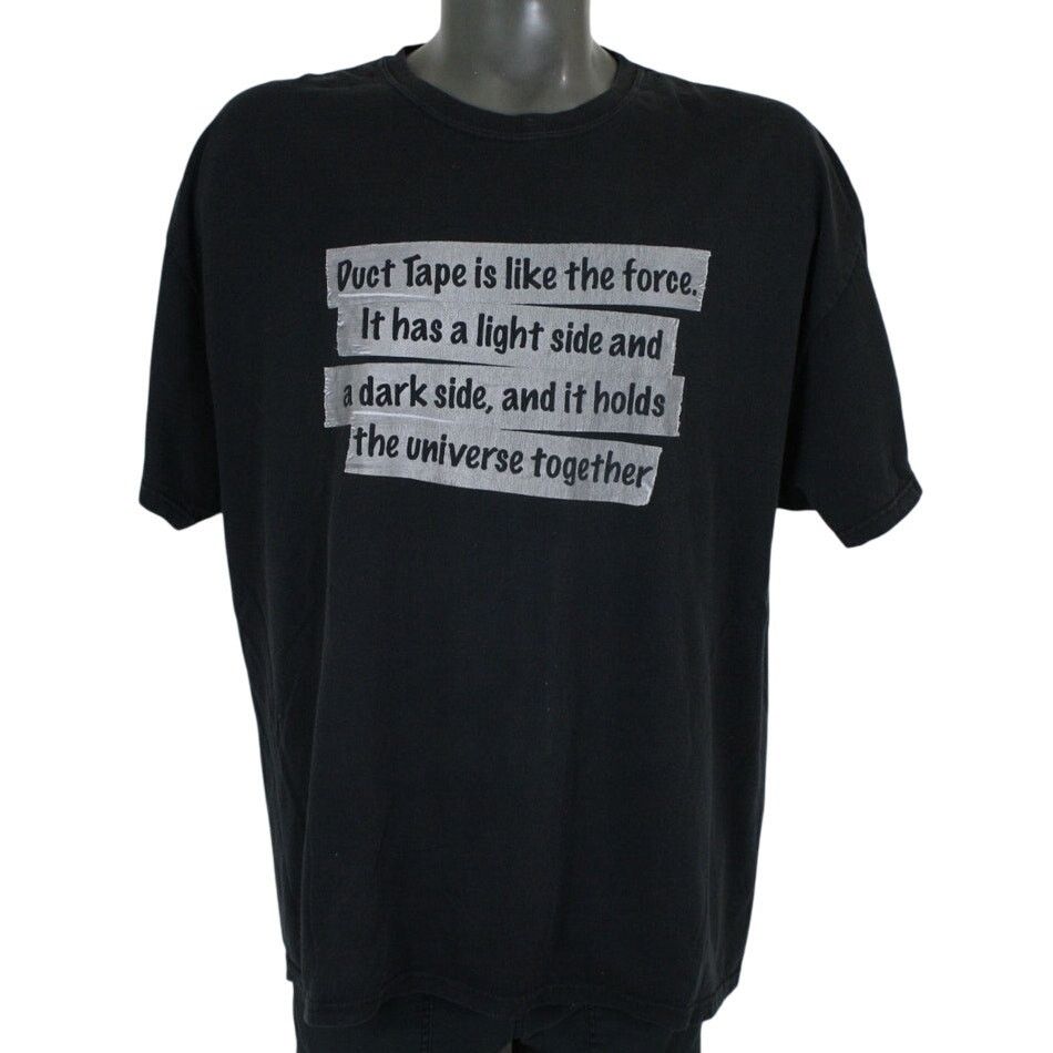 Vintage Y2k Duct Tape Is Like The Force Funny T Shirt 2xl Hoodie, Sweatshirt | PodTeesHub.com