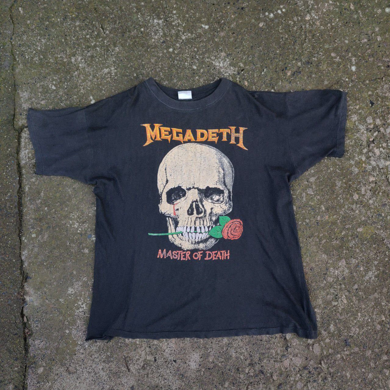 Band Tees Rare Trashed Megadeth Master Of Death 90 S Risk Promo Band T Hoodie, Sweatshirt | PodTeesHub.com