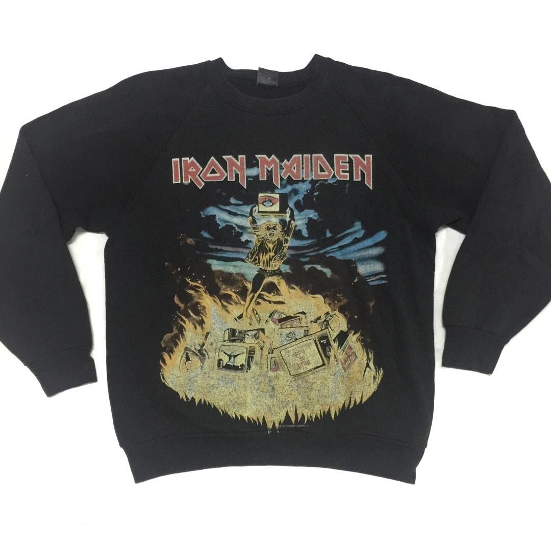 Iron Maiden X Vintage Vintage 90s Iron Maiden Jumper T-Shirts, Hoodie, Sweatshirt | PodTeesHub.com