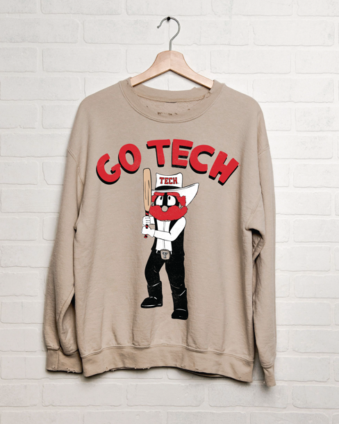 Texas Tech Baseball Fighter Mascot Sand Thrifted Sweatshirt T-Shirts, Hoodie | PodTeesHub.com