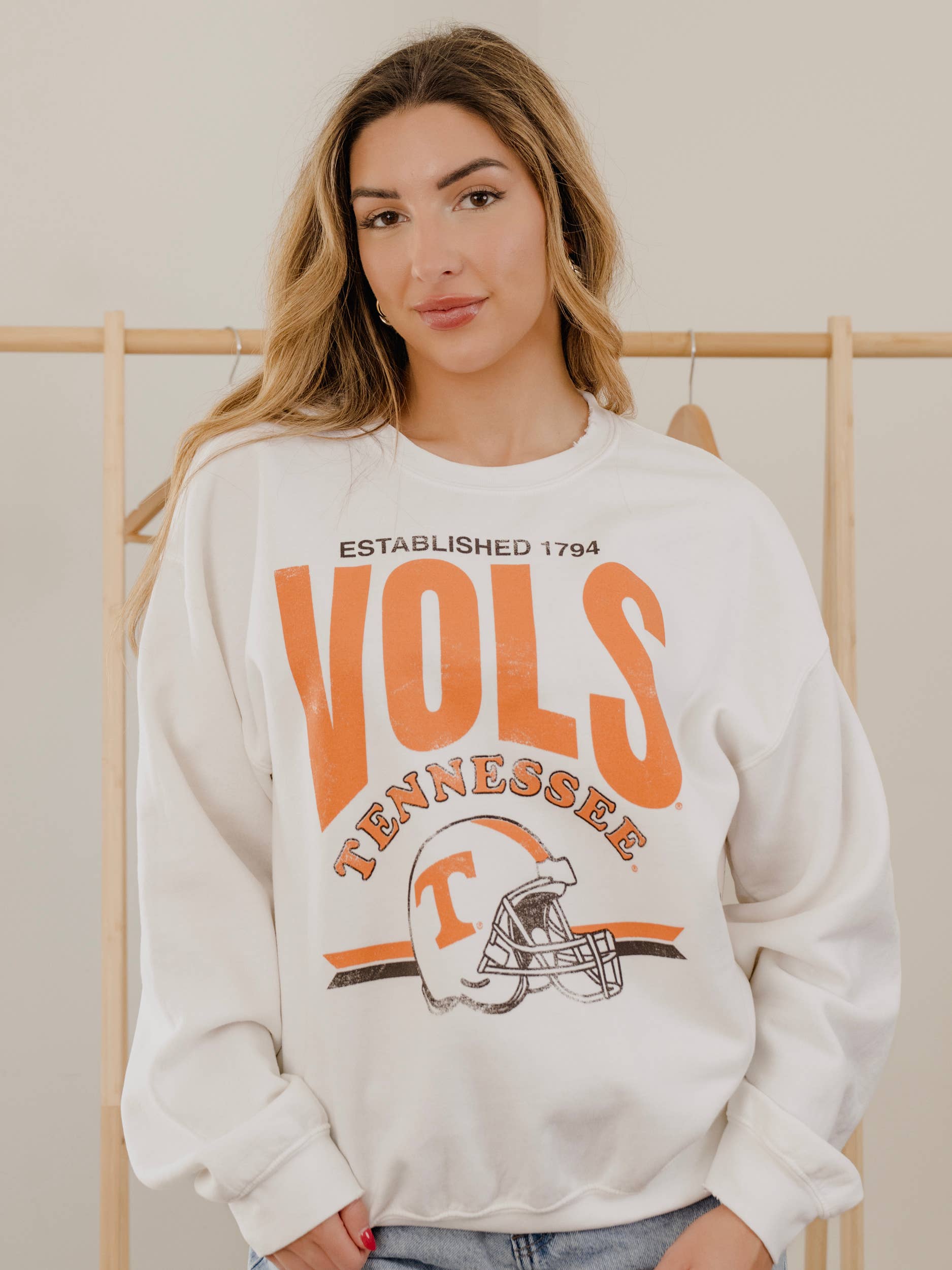 Tennessee Vols Established Date Helmet Thrifted Sweatshirt T-Shirts, Hoodie | PodTeesHub.com