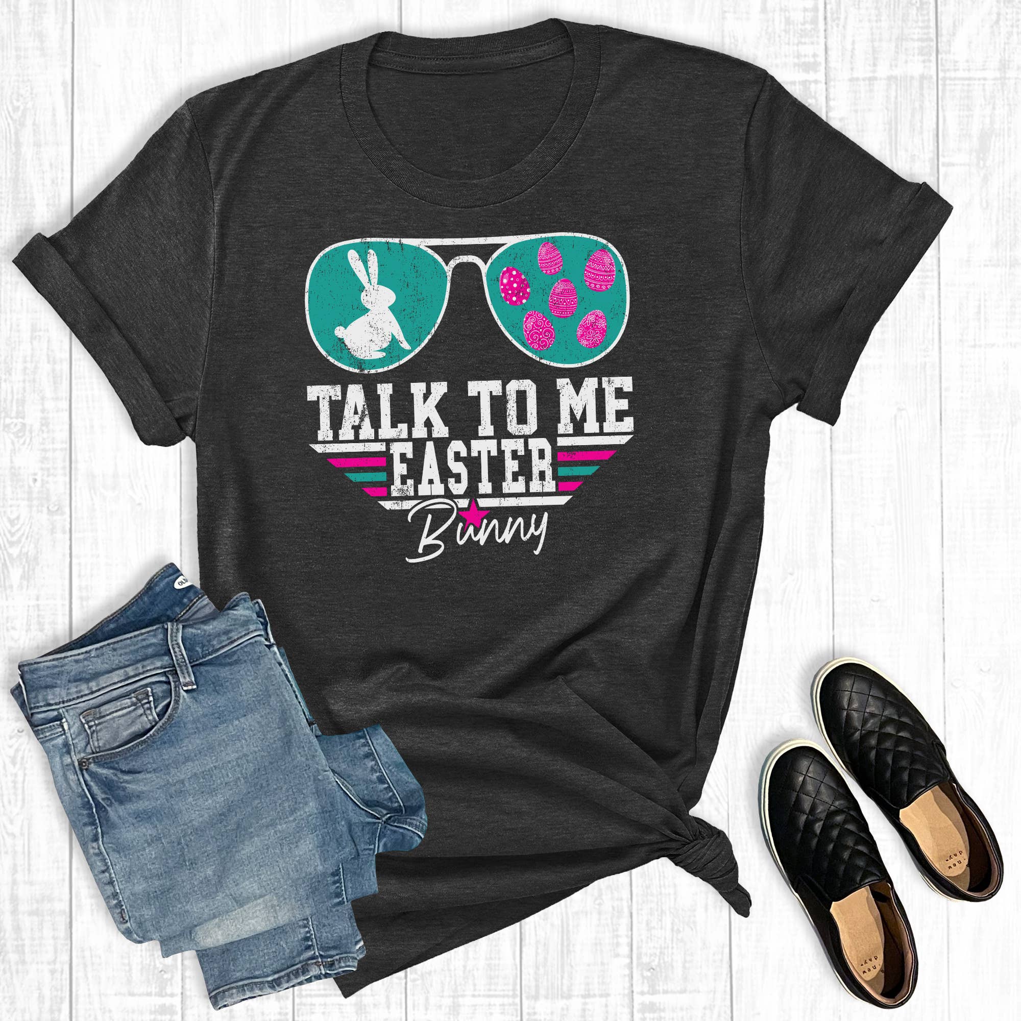 Talk To Me Easter Bunny Graphic Tee Hoodie, Sweatshirt | PodTeesHub.com