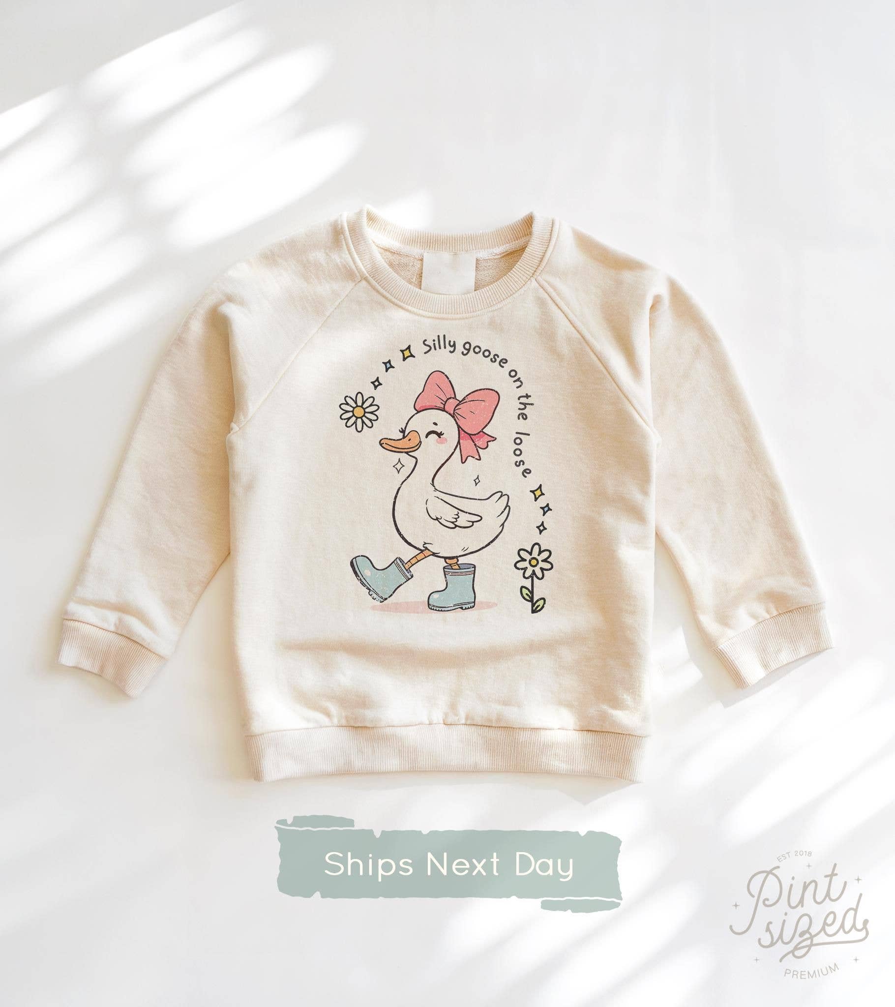 Silly Goose On the Loose Sweatshirt - Girls Funny Goose Tee Hoodie | PodTeesHub.com