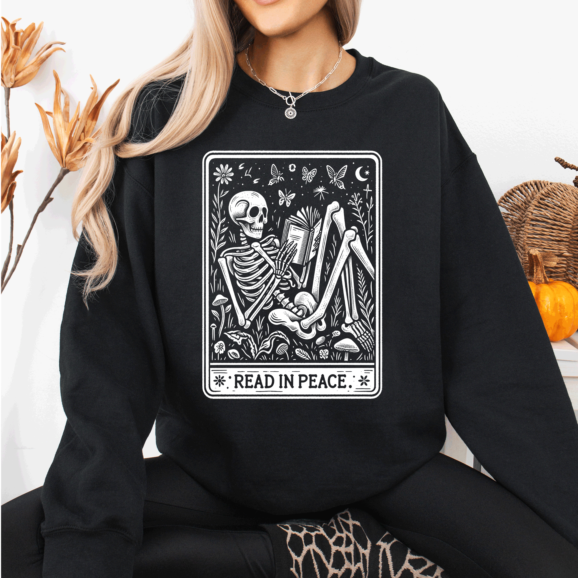 Read in Peace, Halloween Tarot, Books, Library Sweatshirt T-Shirts, Hoodie | PodTeesHub.com