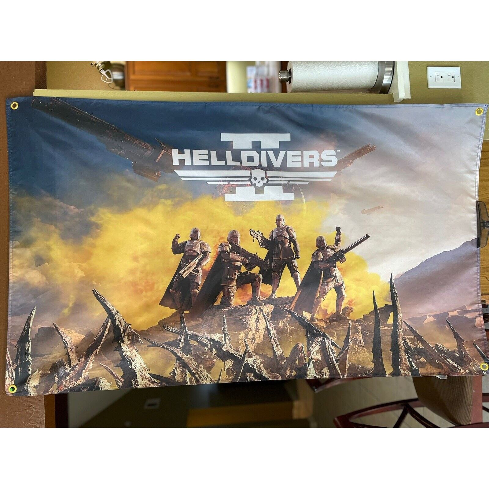 Other Helldivers Ii 2 Giant 5ft Flag Banner Poster Ps5 Xbox Pc T-Shirts, Hoodie, Sweatshirt