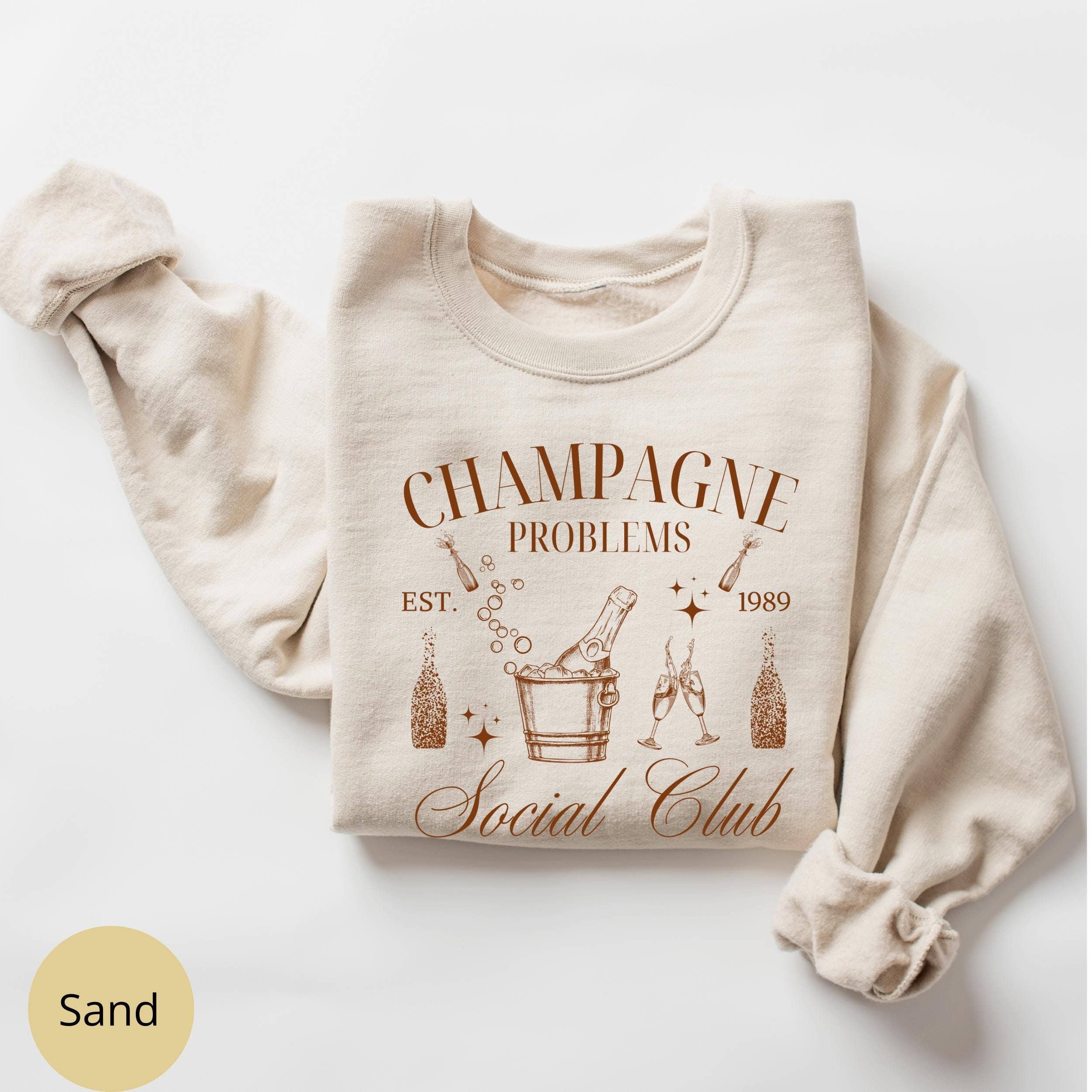 Champagne Problems & Old Money Aesthetic Sweater Gift Set T-Shirts, Hoodie, Sweatshirt | PodTeesHub.com