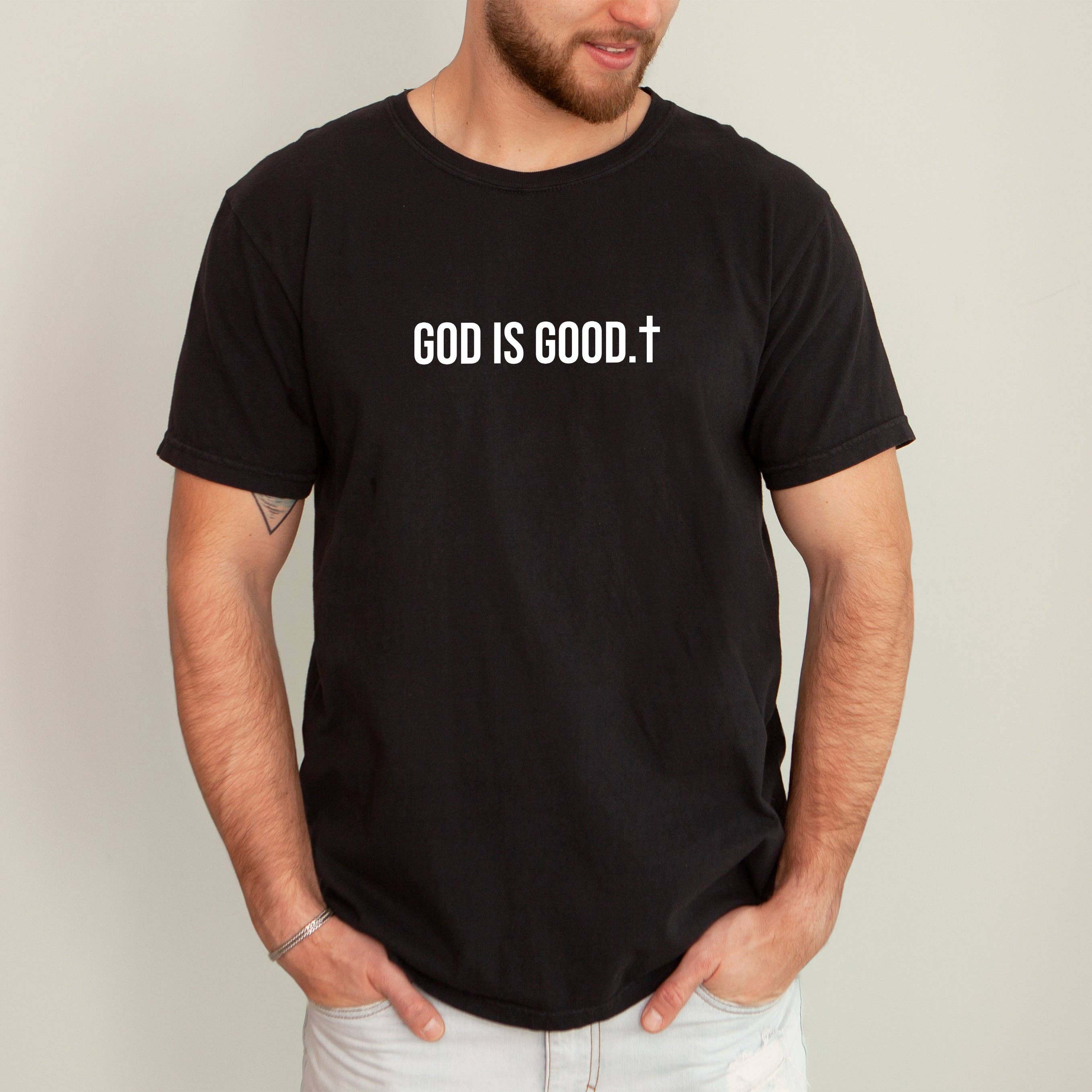 God Is Good, Minimalist, Jesus, Christian, Religious Tshirt Hoodie, Sweatshirt | PodTeesHub.com
