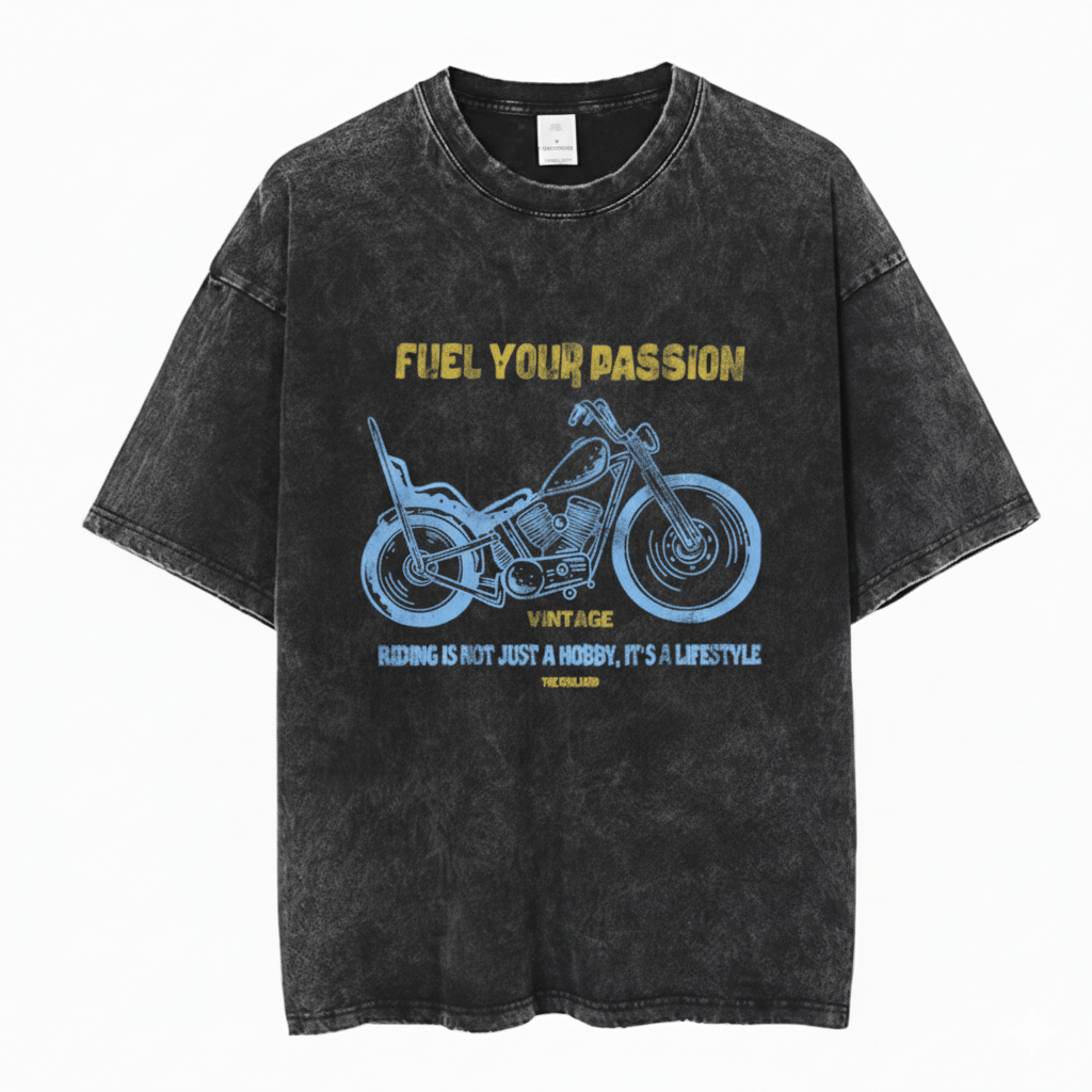 Japanese Brand Y2k Streetwear Retro Motorcycle Ride Passion Washed T-Shirts, Hoodie, Sweatshirt