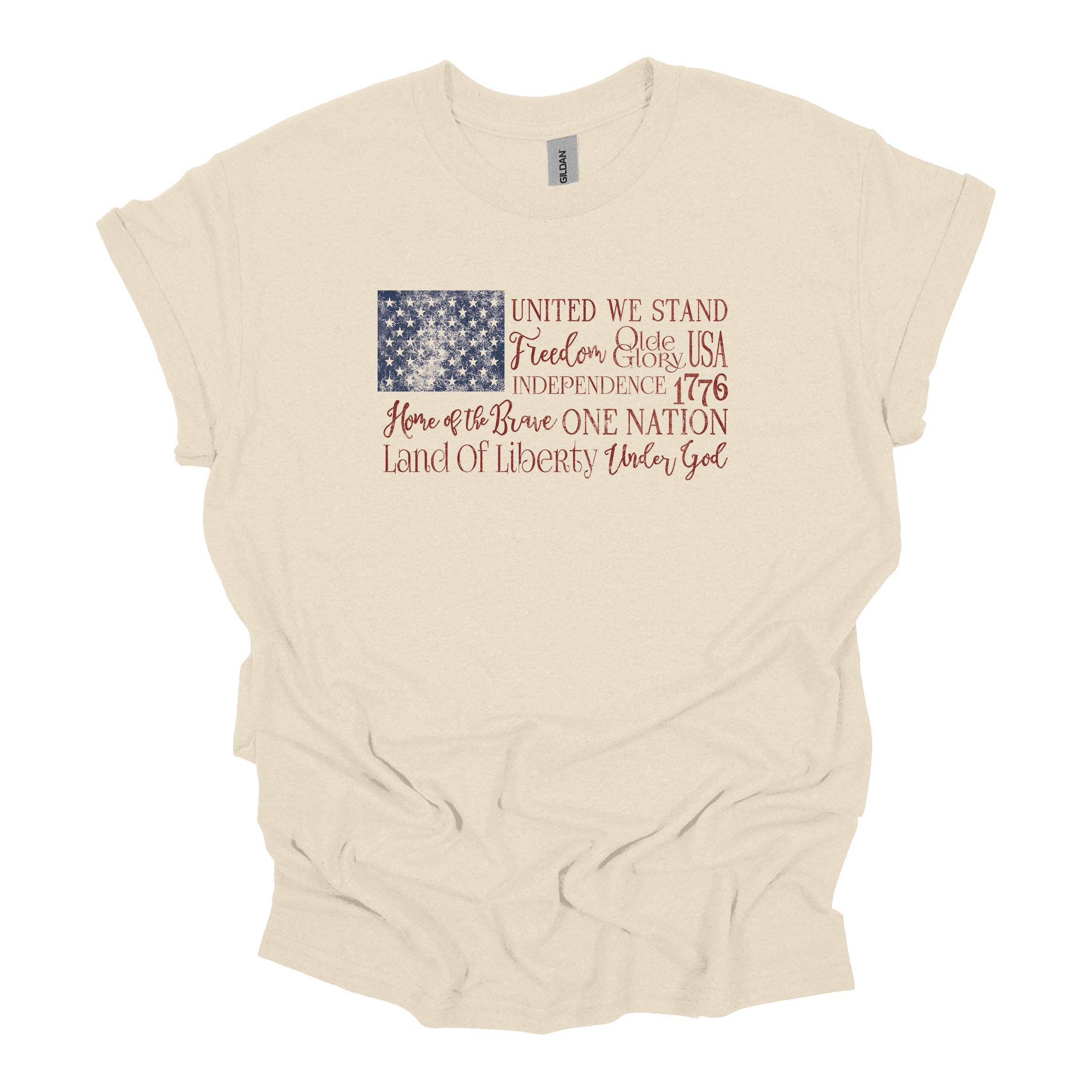 USA Flag with Words  Tee Hoodie, Sweatshirt | PodTeesHub.com
