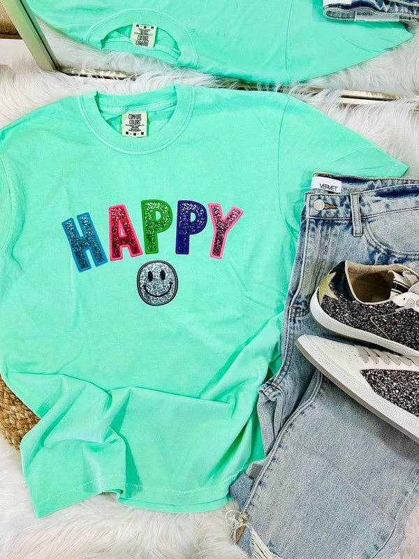 Happy Glitter Face Dtf Tee Hoodie, Sweatshirt | PodTeesHub.com