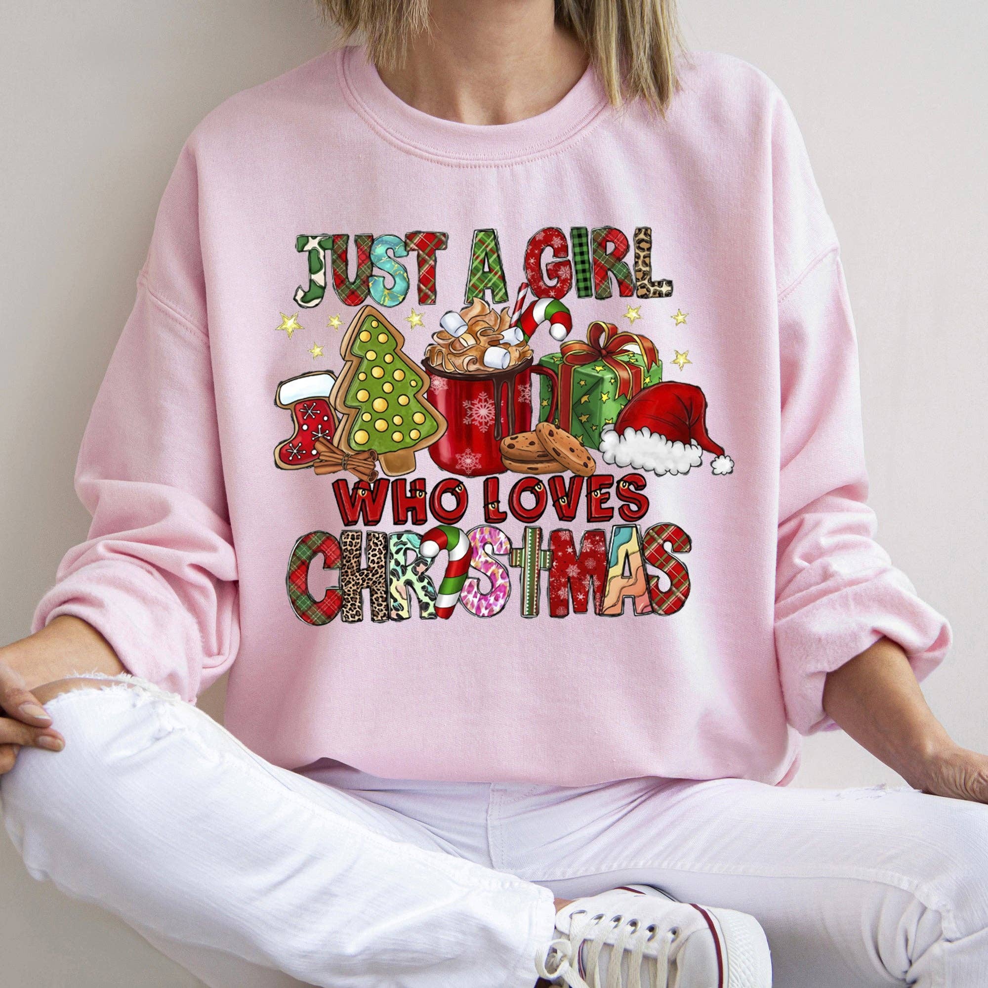 Just A Girl Who Lives Christmas Sweatshirt T-Shirts, Hoodie | PodTeesHub.com