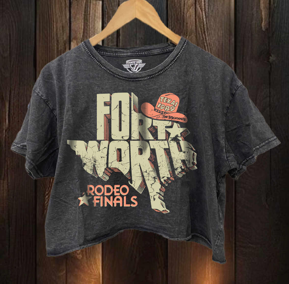 Fort Worth State Rodeo Finals Relaxed Cropped Acid Wash T-Shirt Hoodie, Sweatshirt | PodTeesHub.com