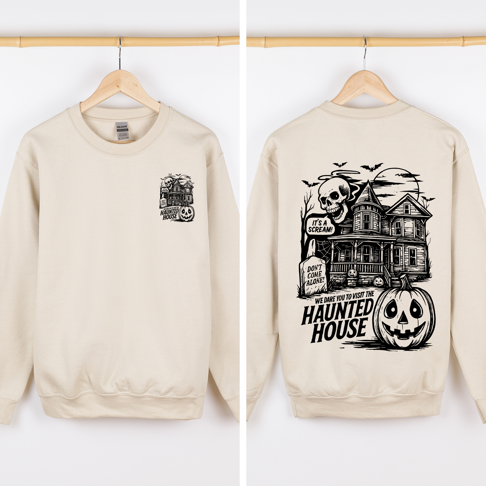 We Dare You To Visit the Haunted House Halloween Sweatshirt T-Shirts, Hoodie | PodTeesHub.com
