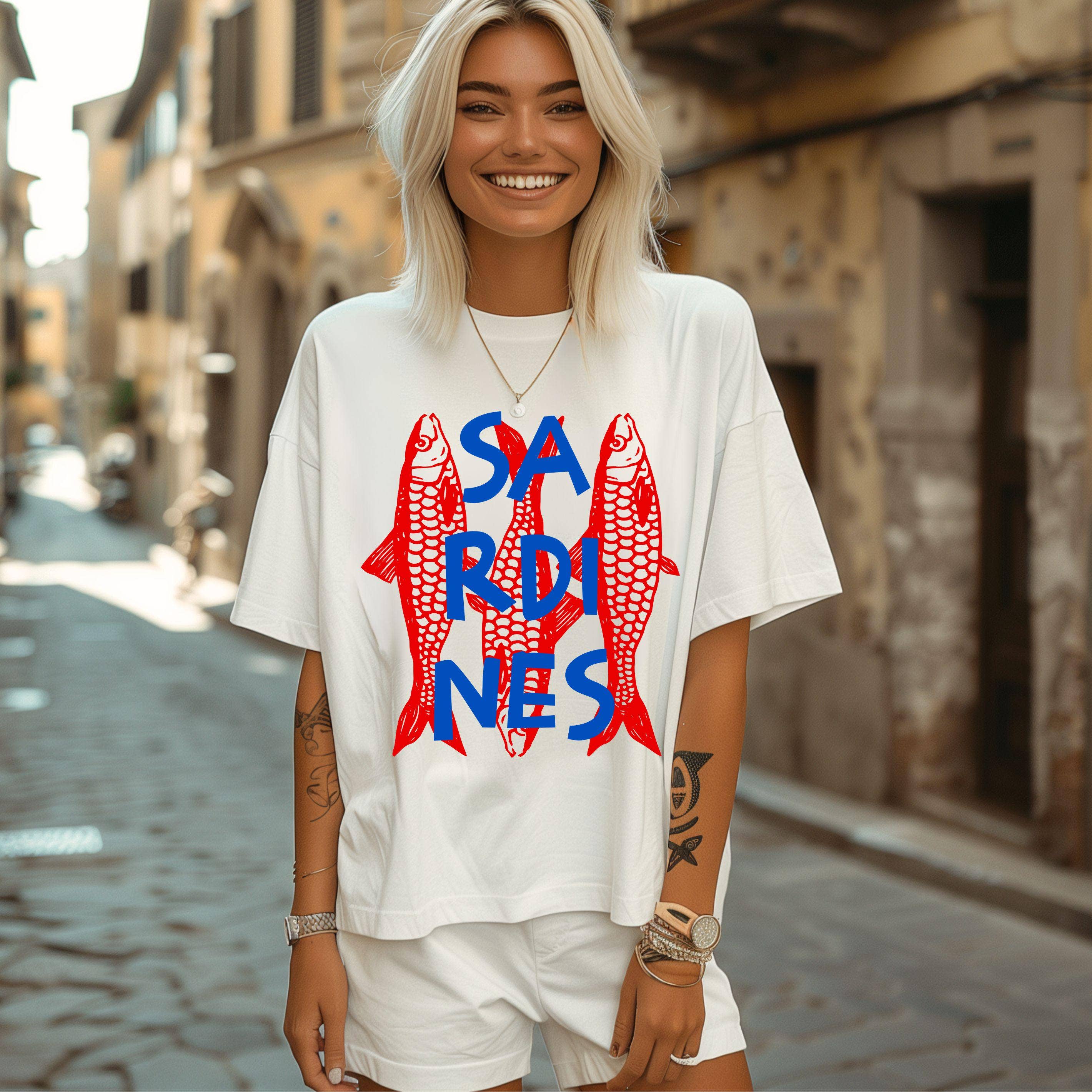 Sardines Lover Graphic Tee, Trendy Tinned Fish Shirt Hoodie, Sweatshirt | PodTeesHub.com