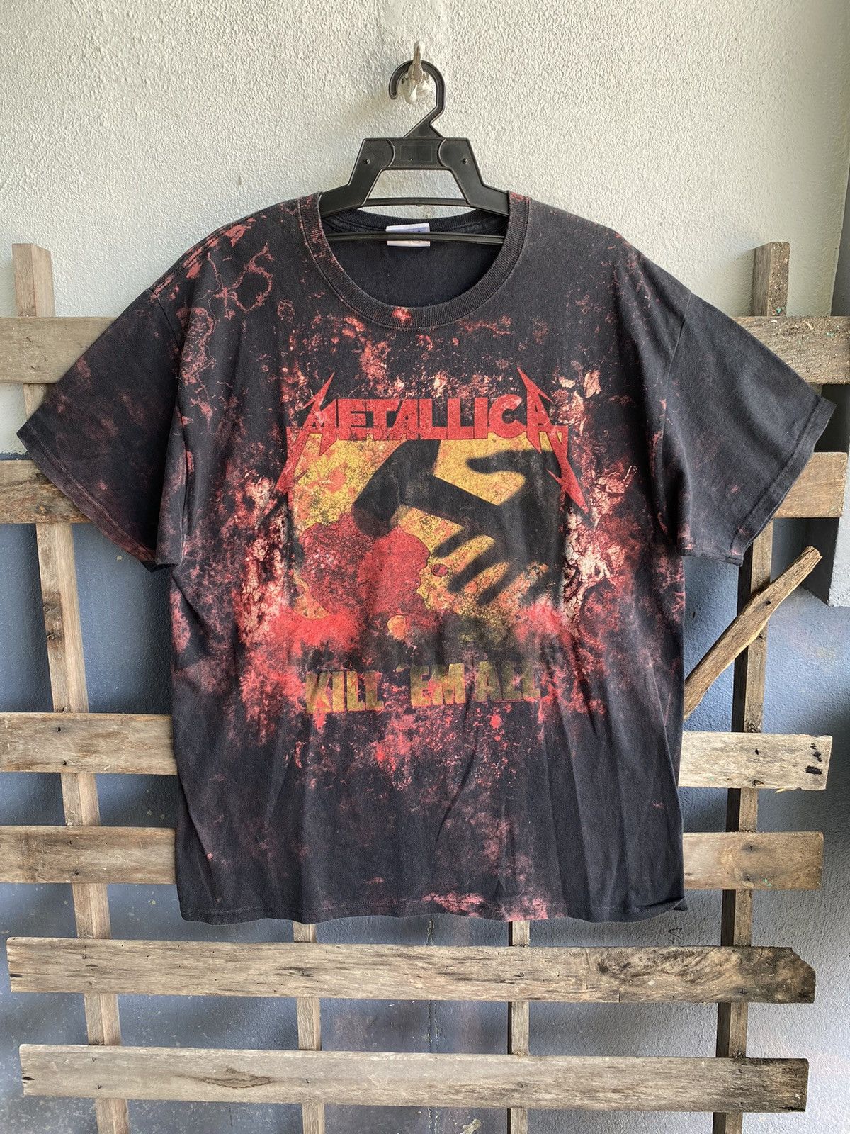 Band Tees Vintage Metallica Kill Em All Aop Art Rock Metal Tee Hoodie, Sweatshirt | PodTeesHub.com