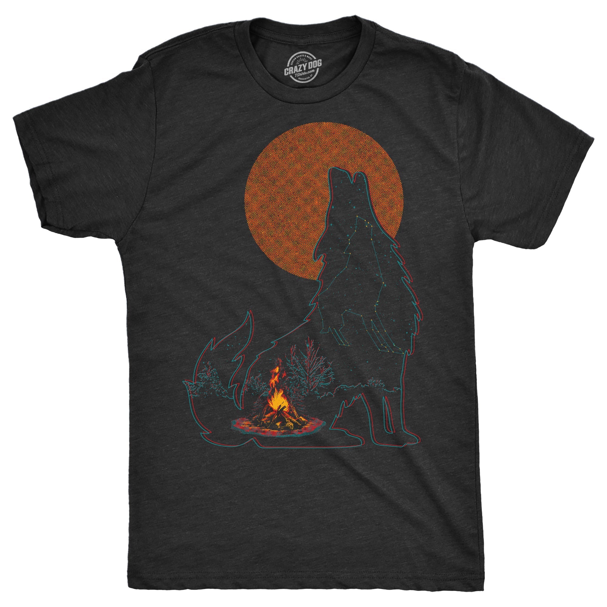 Campfire Wolf Men's T Shirt