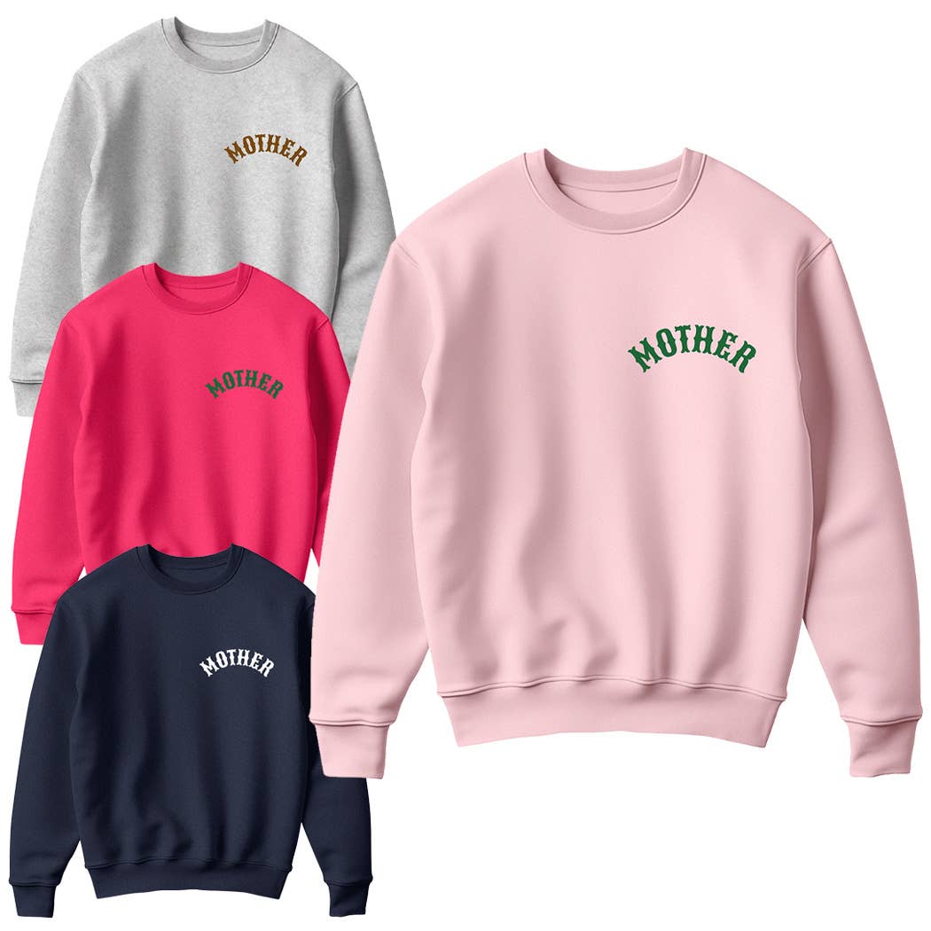 Mother Text Logo Print Fleece Sweatshirt T-Shirts, Hoodie | PodTeesHub.com