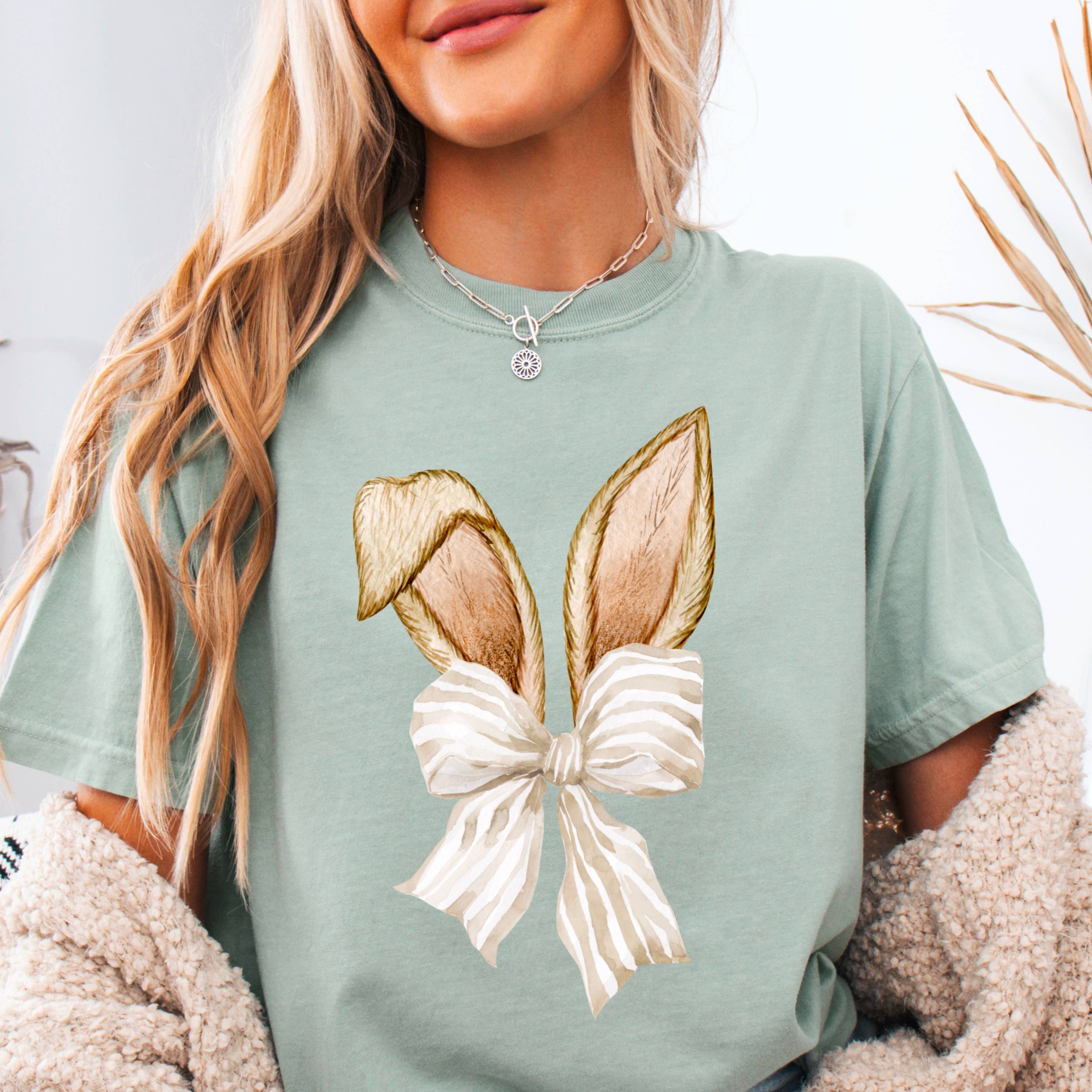 Easter Graphic Tee | Bunny Ears Coquette | Comfort Colors Hoodie, Sweatshirt | PodTeesHub.com