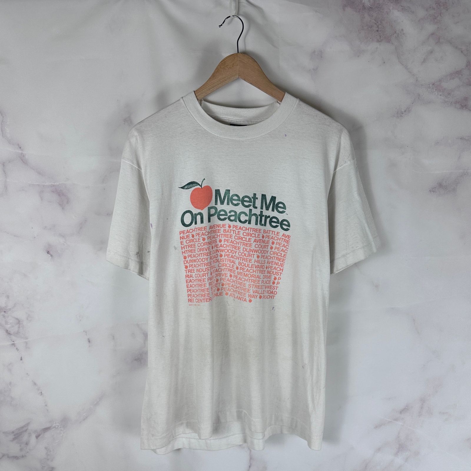 Vintage 80s Meet Me On Peachtree Atlanta Graphic Tee Hoodie, Sweatshirt | PodTeesHub.com