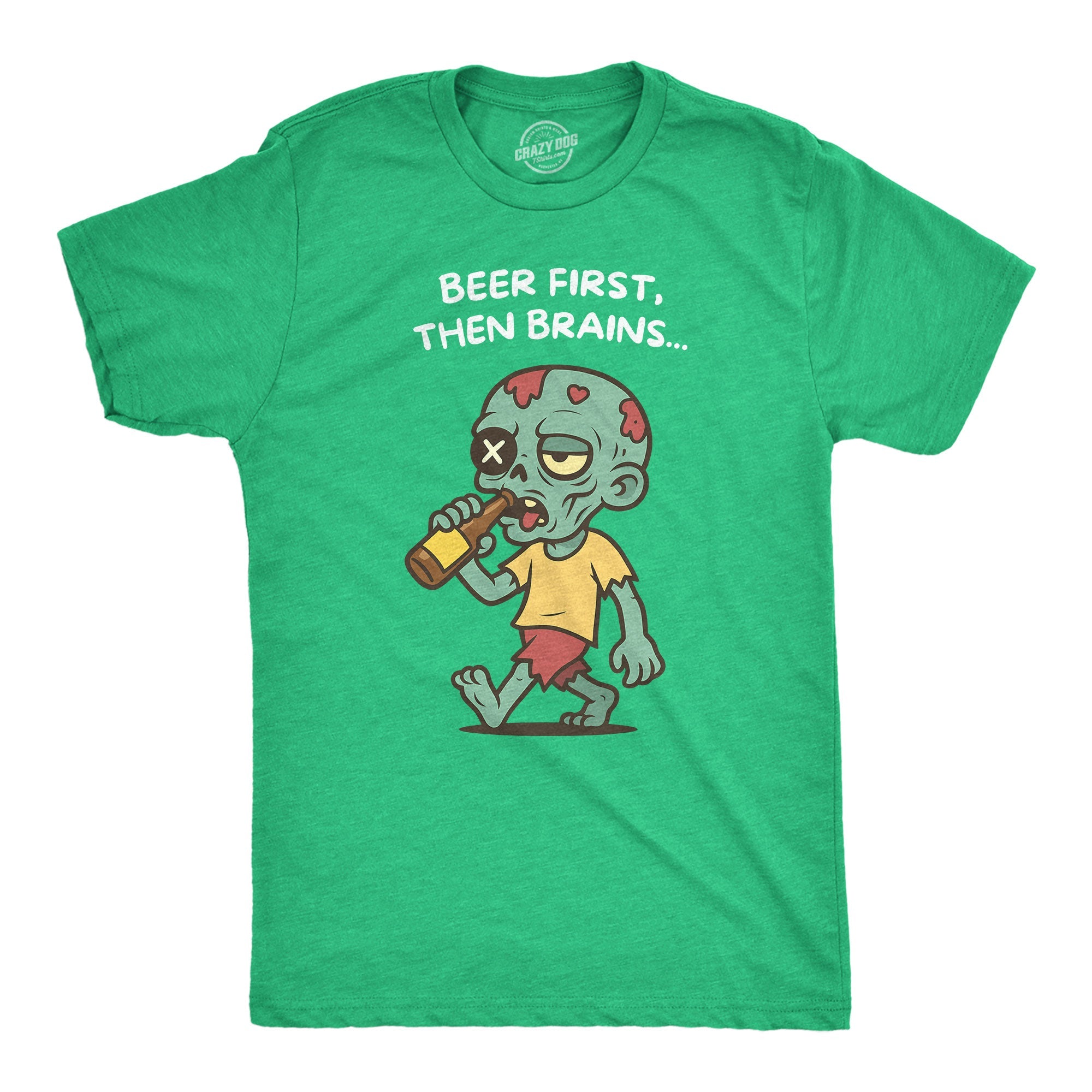 Beer First Then Brains Men's T Shirt