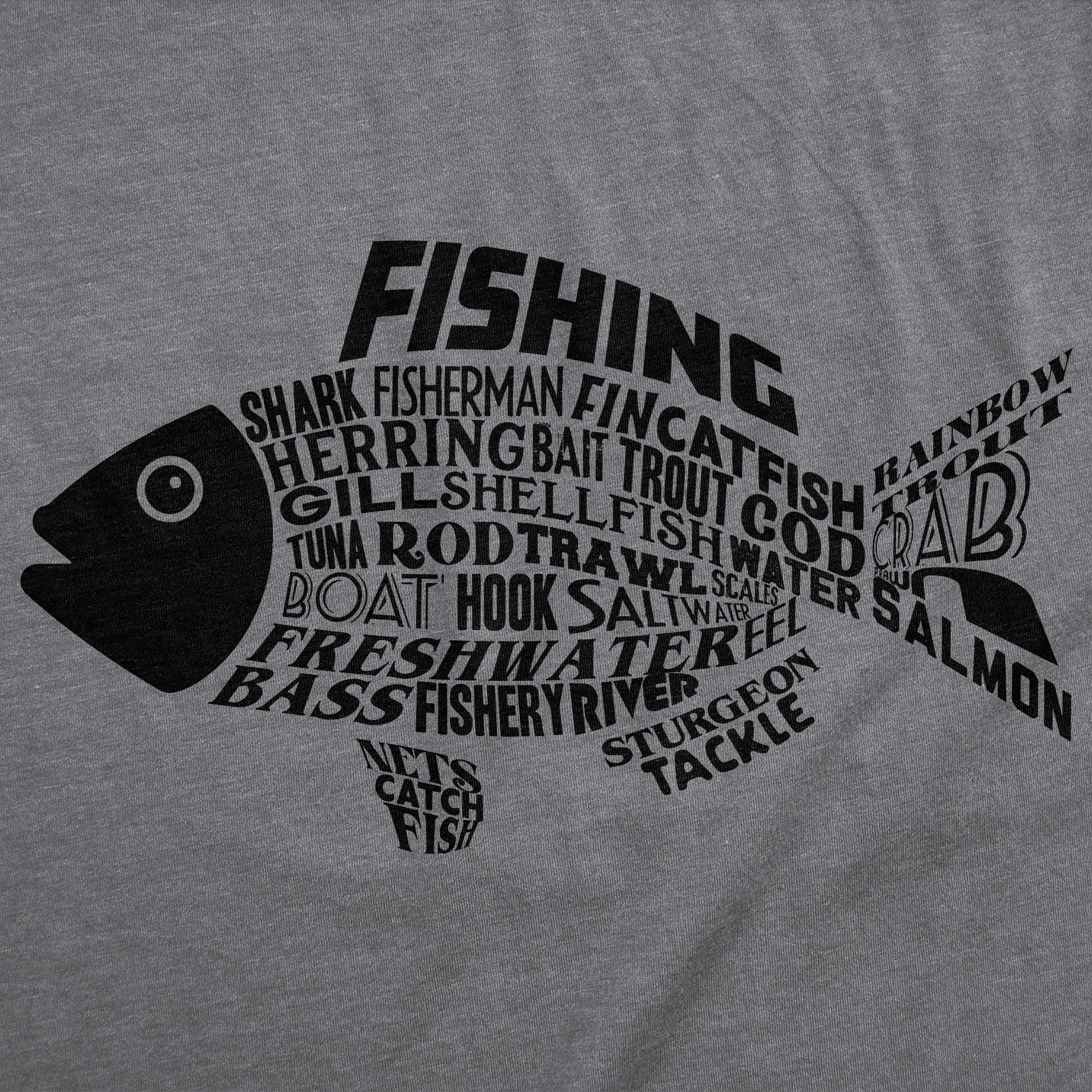 Fish Made Of Text Men's T Shirt