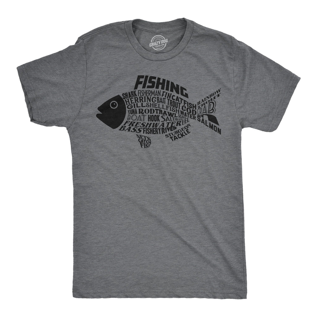 Fish Made Of Text Men's T Shirt