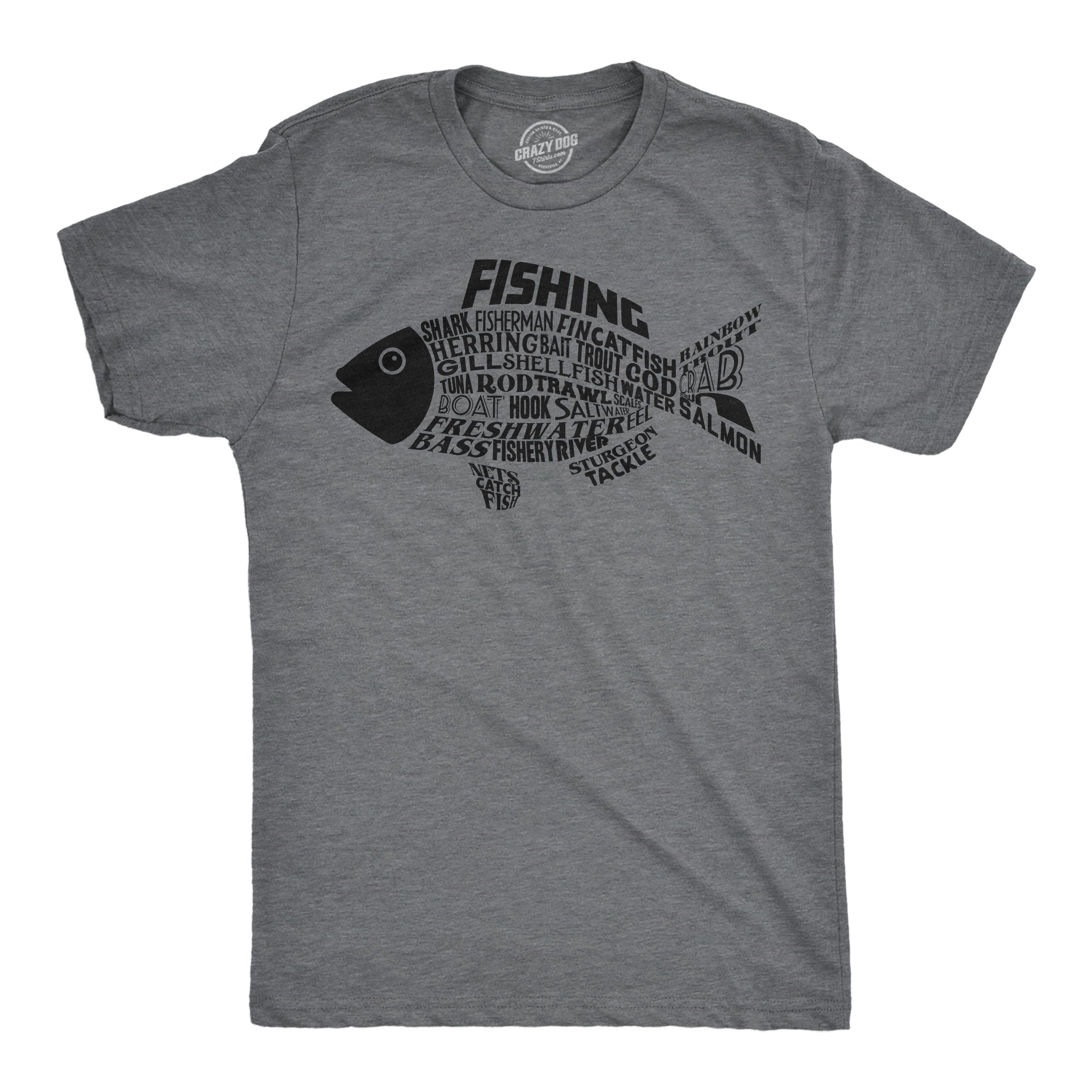 Fish Made Of Text Men's T Shirt