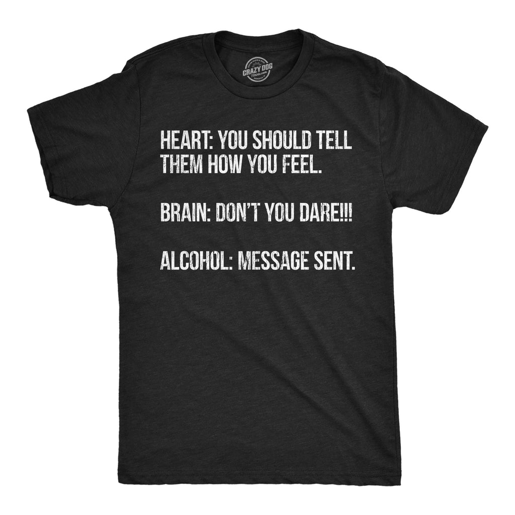Heart Brain Alcohol Men's T Shirt